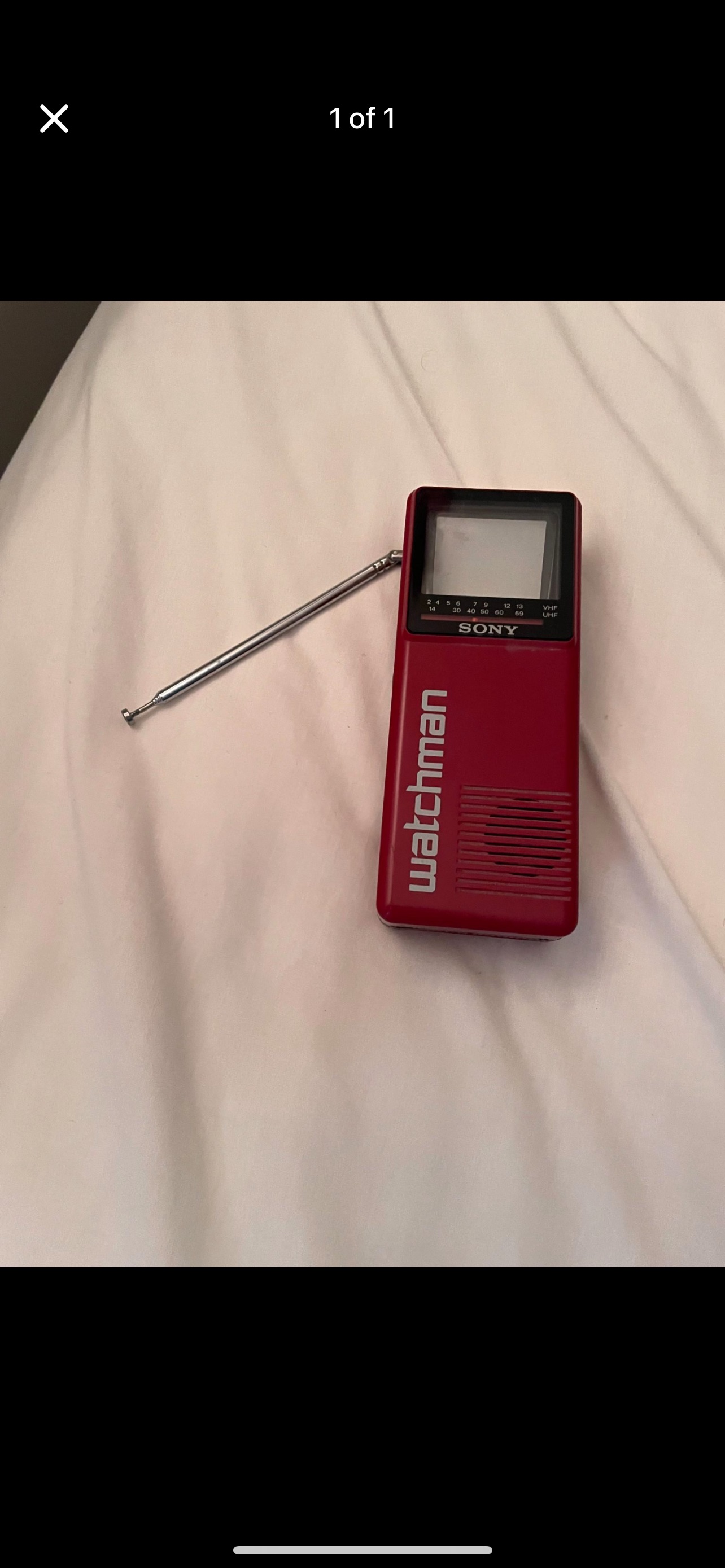 Sony Watchman FD-10A Portable Television (Red Plastic)