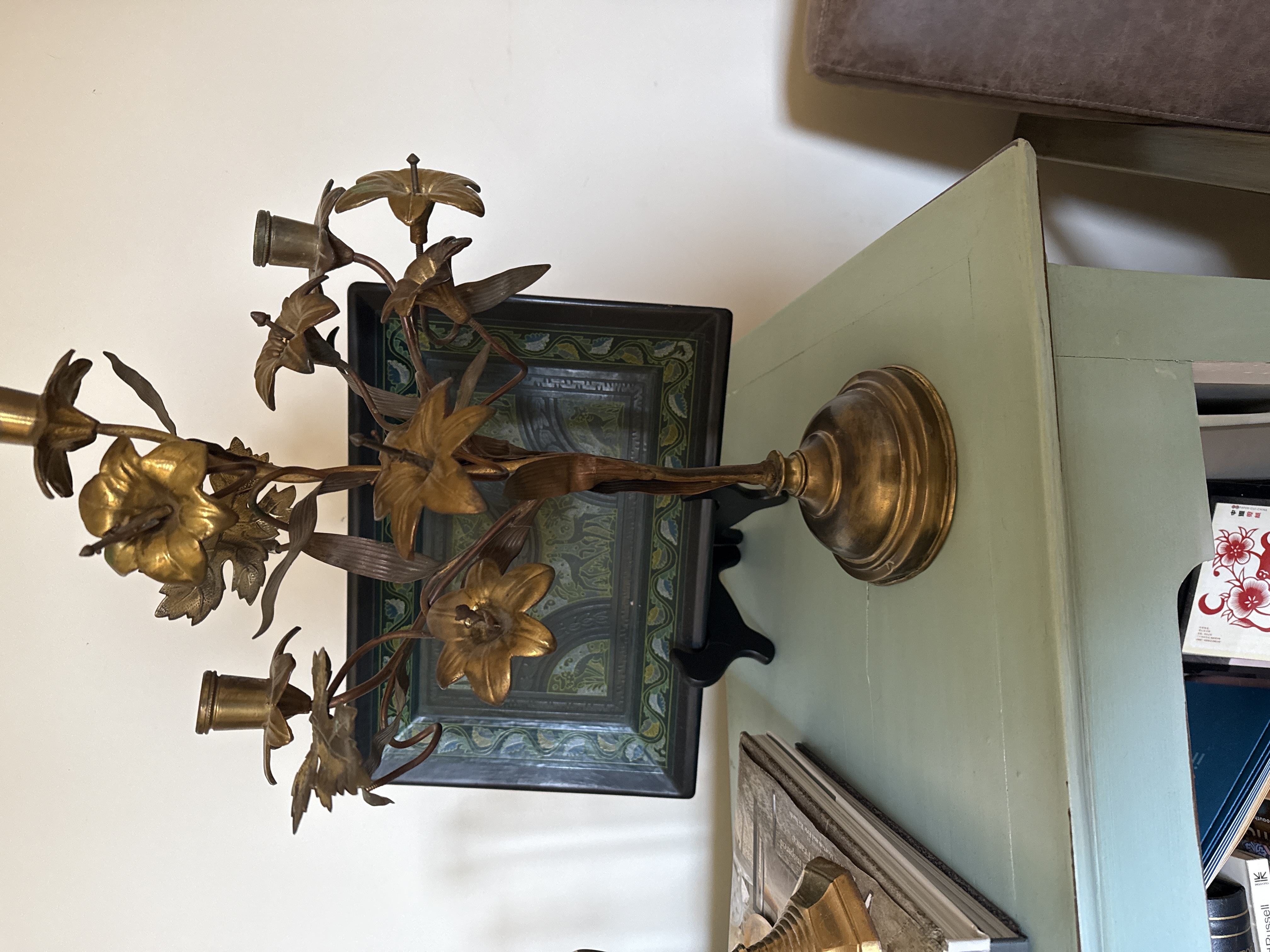 Art Nouveau Brass Candelabra