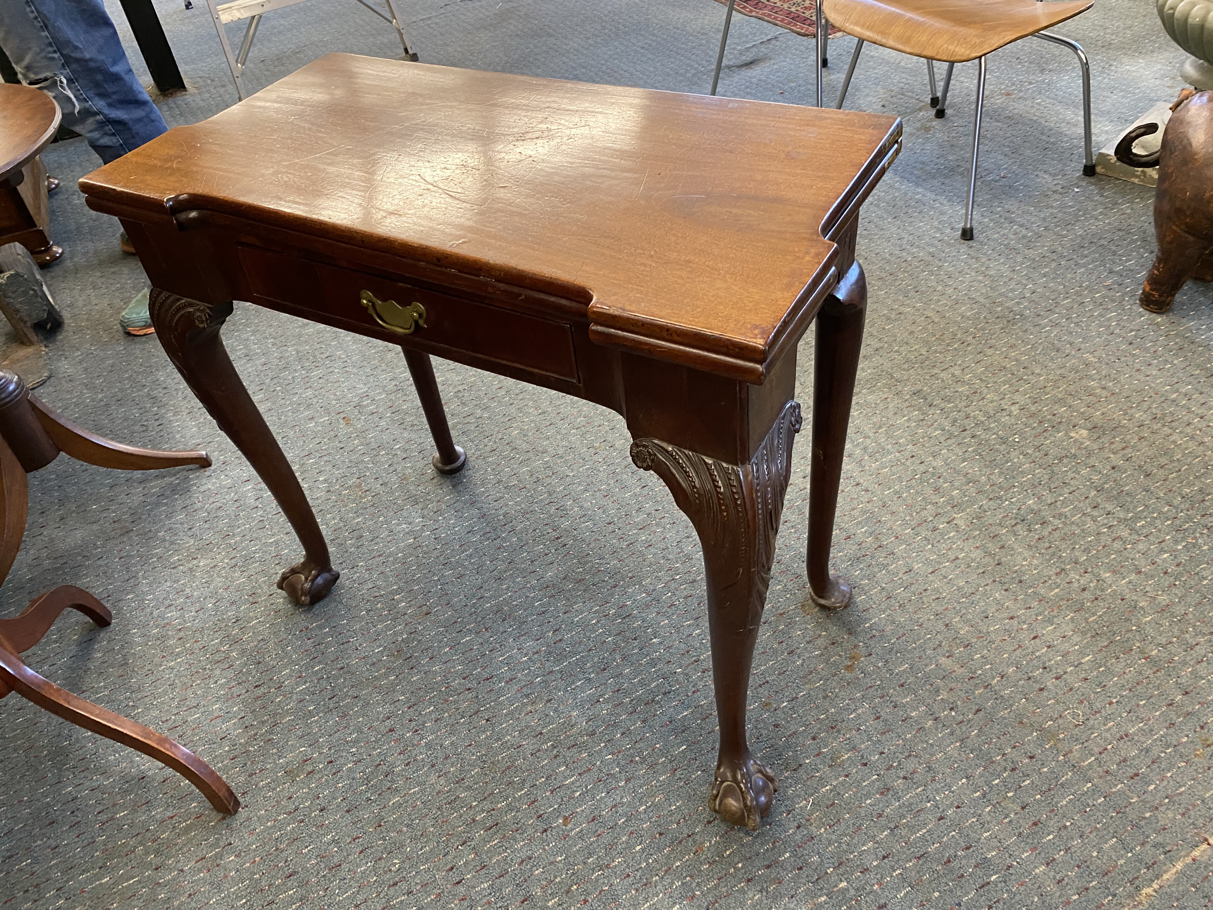 Chippendale Style Mahogany Card Table