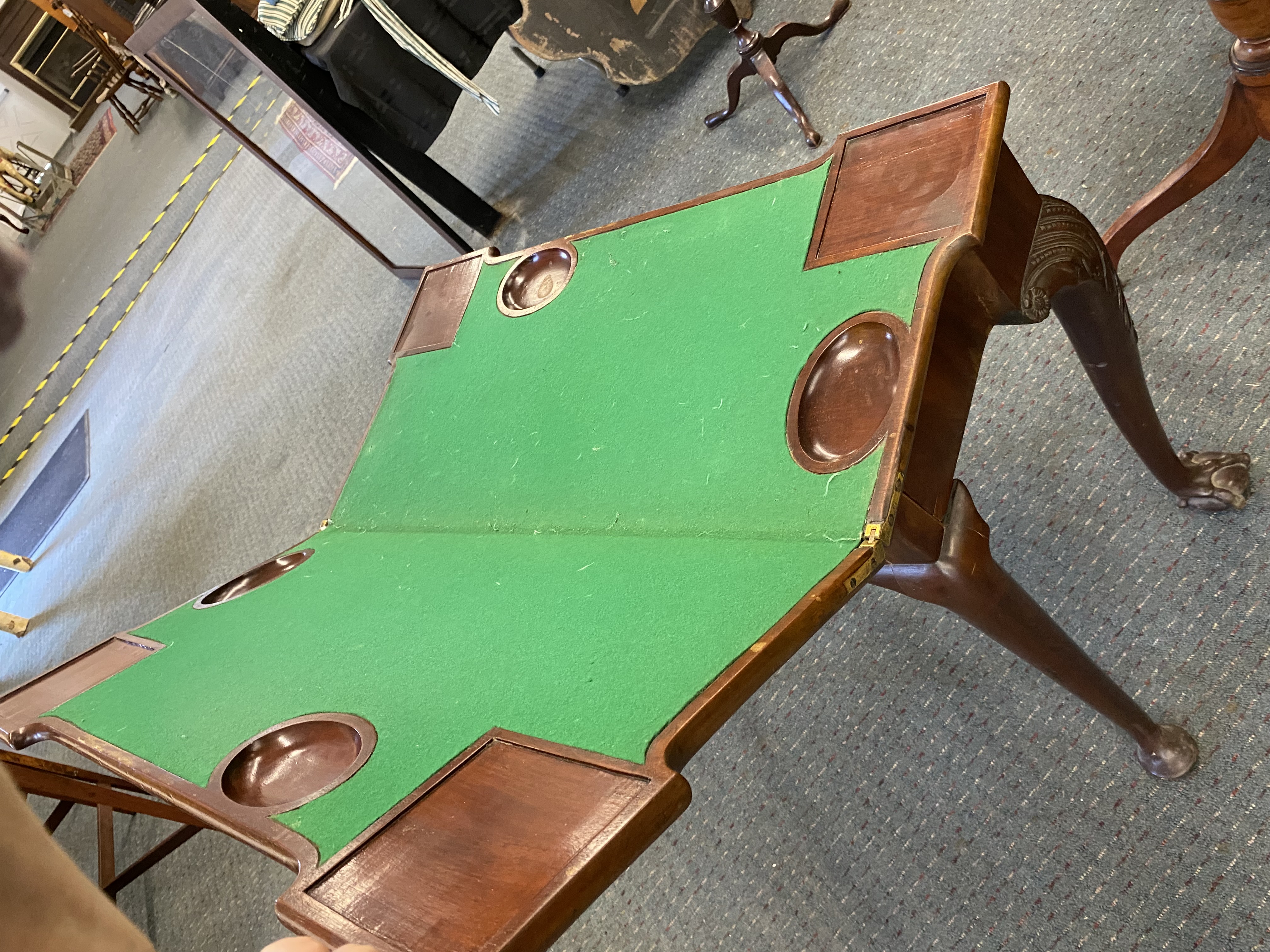 Chippendale Style Mahogany Card Table thumbnail 2