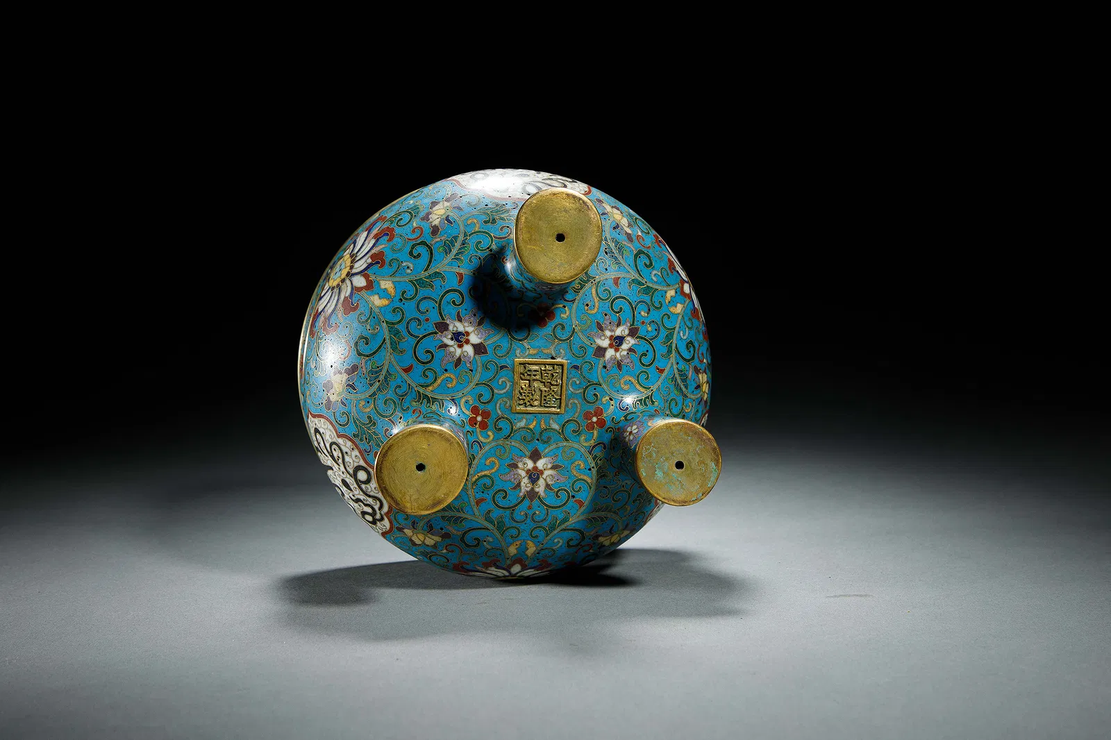 Chinese Cloisonné Enamel Tripod Censer with Arabic Inscriptions thumbnail 6