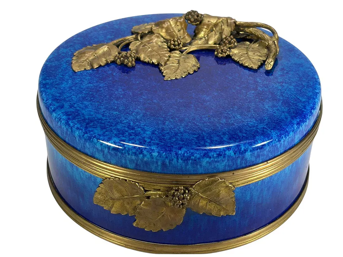 French Belle Époque Sèvres-Style Porcelain Box with Gilt Bronze Mounts