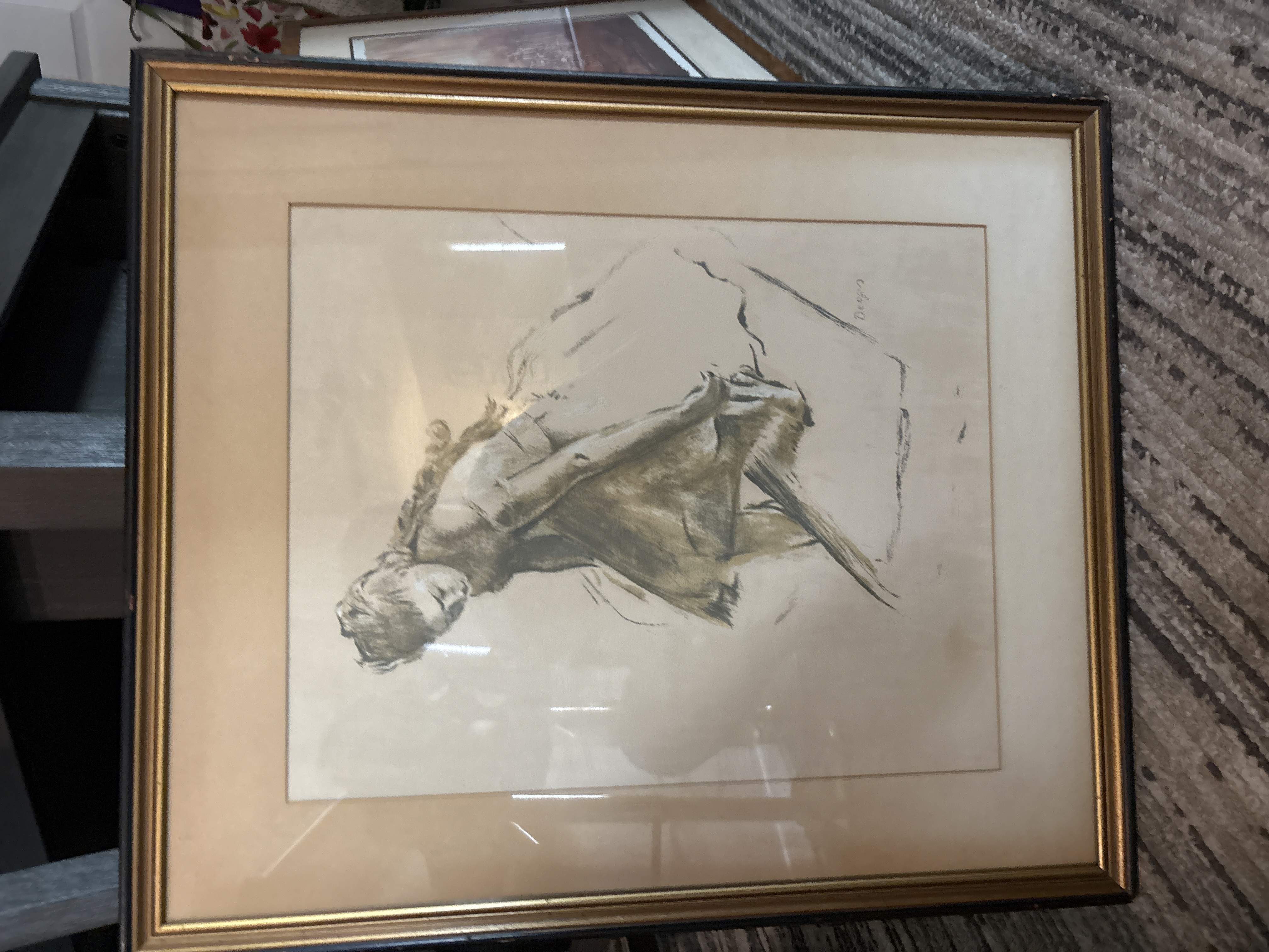 French Impressionist 'Seated Ballerina' Reproduction Print after Edgar Degas (Paper)