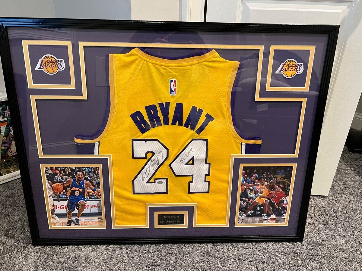 Framed Kobe Bryant Autographed Lakers Jersey