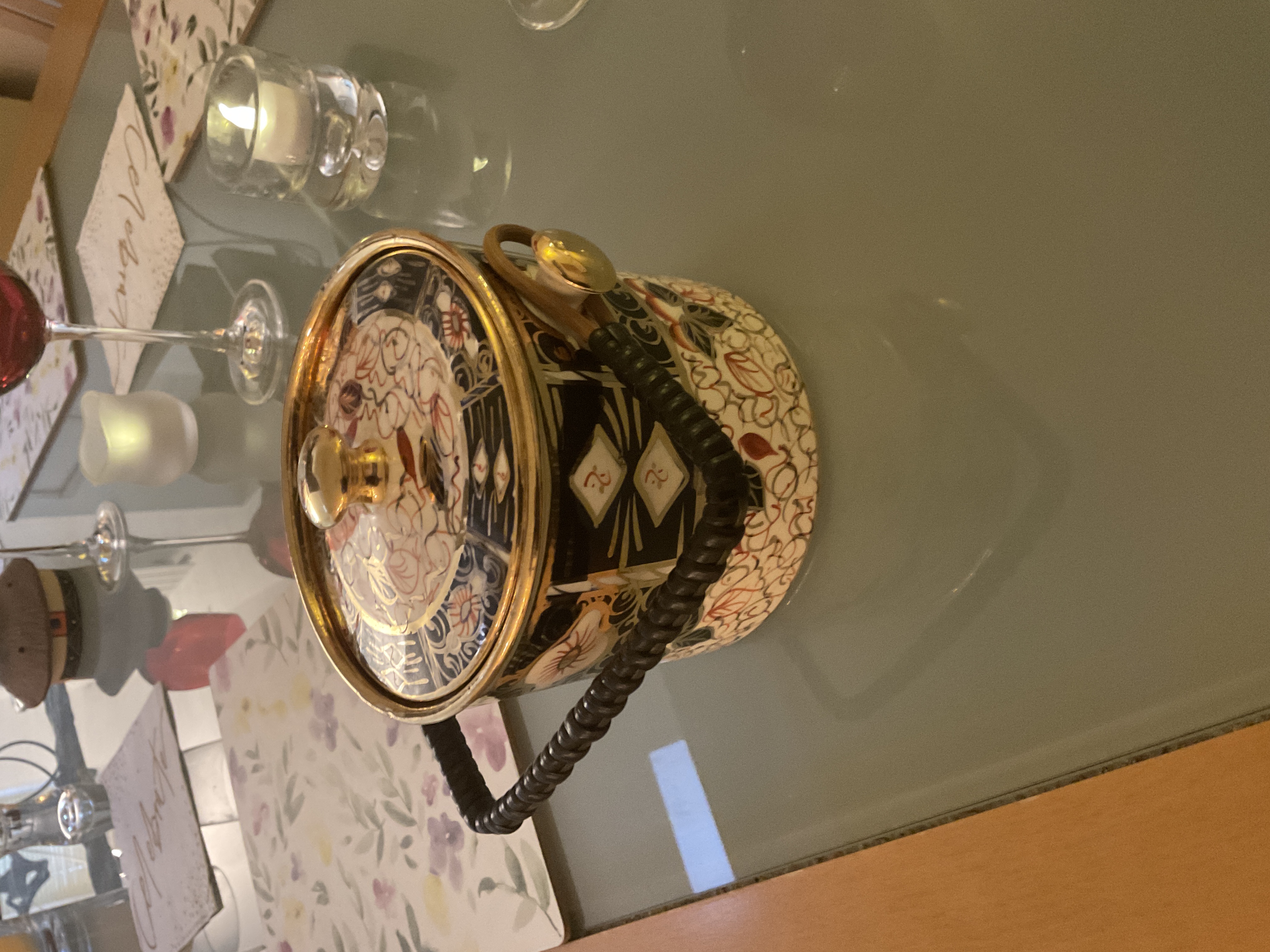 Imari Style Porcelain Biscuit Barrel