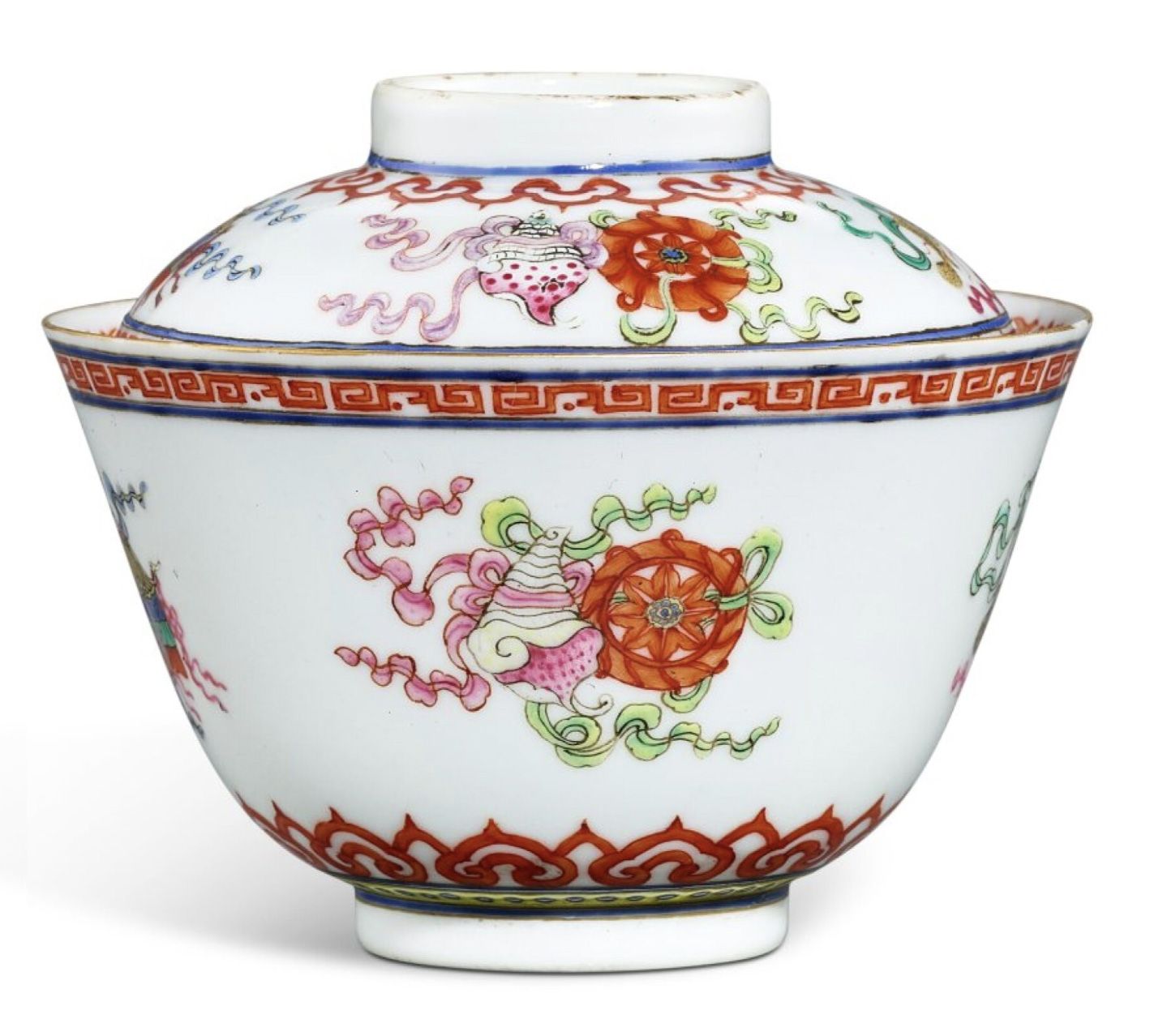 Qing Style Doucai Porcelain Bowl with Cover thumbnail 2