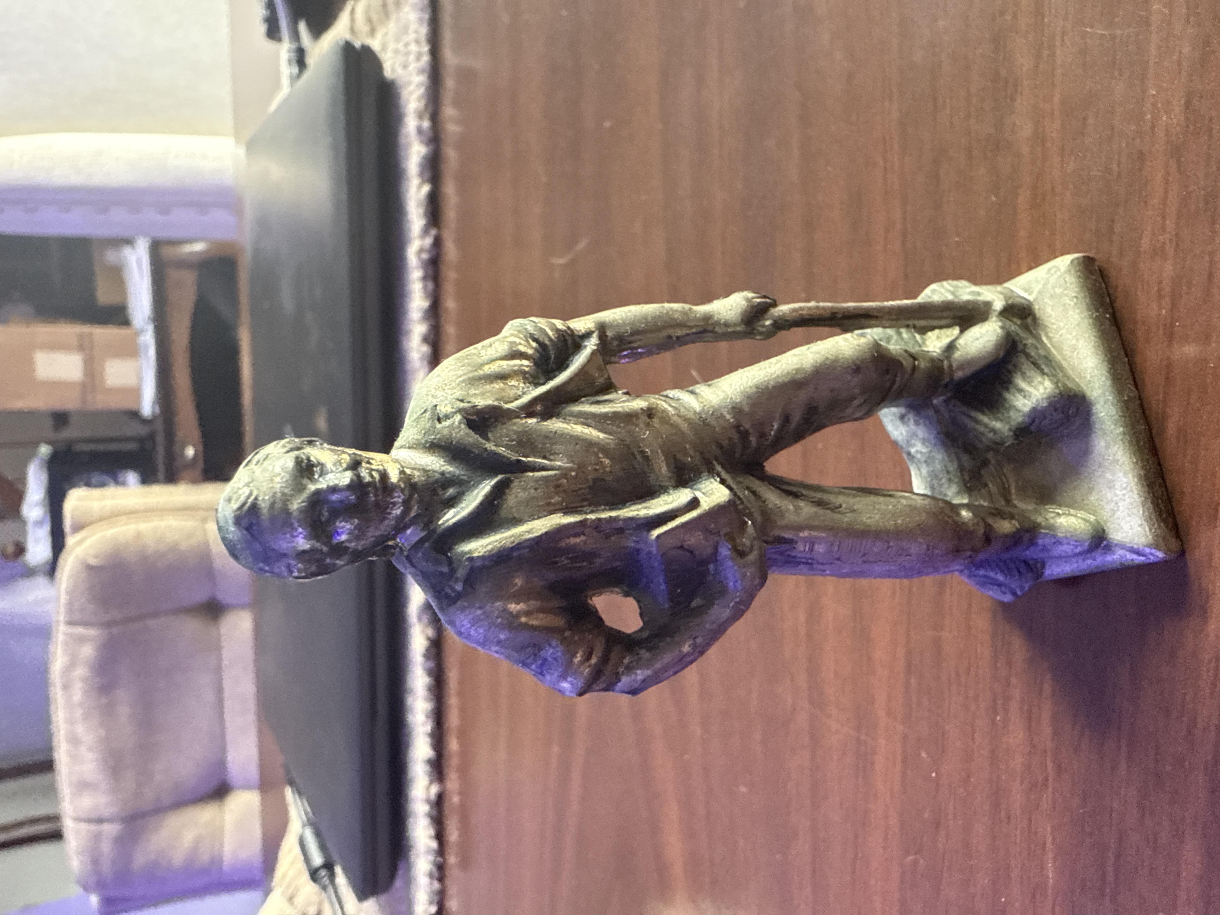 American Folk Art Cast Metal Figurine of a Laborer