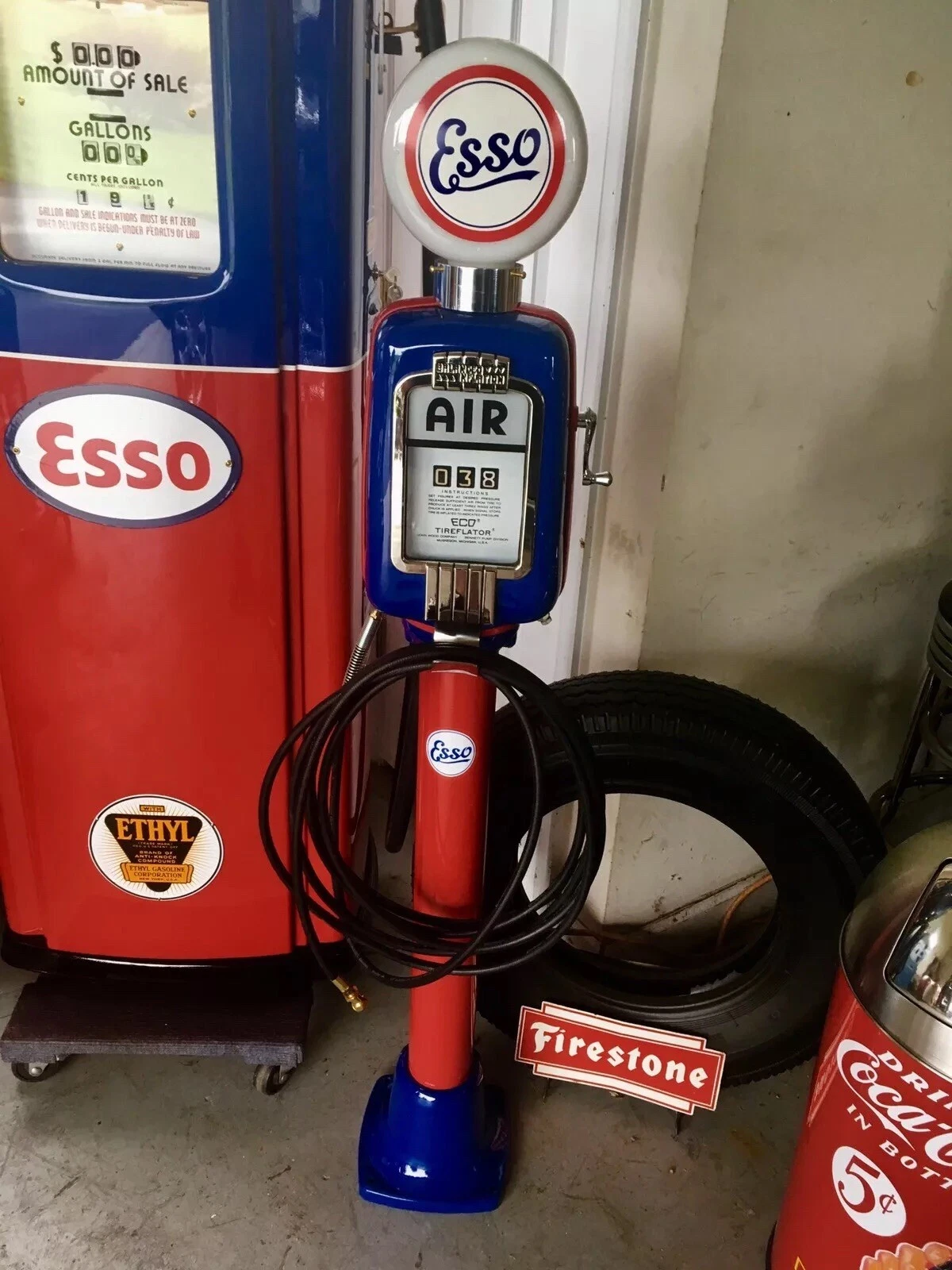 Restored Vintage ECO Tireflator Air Meter in Esso Livery thumbnail 3