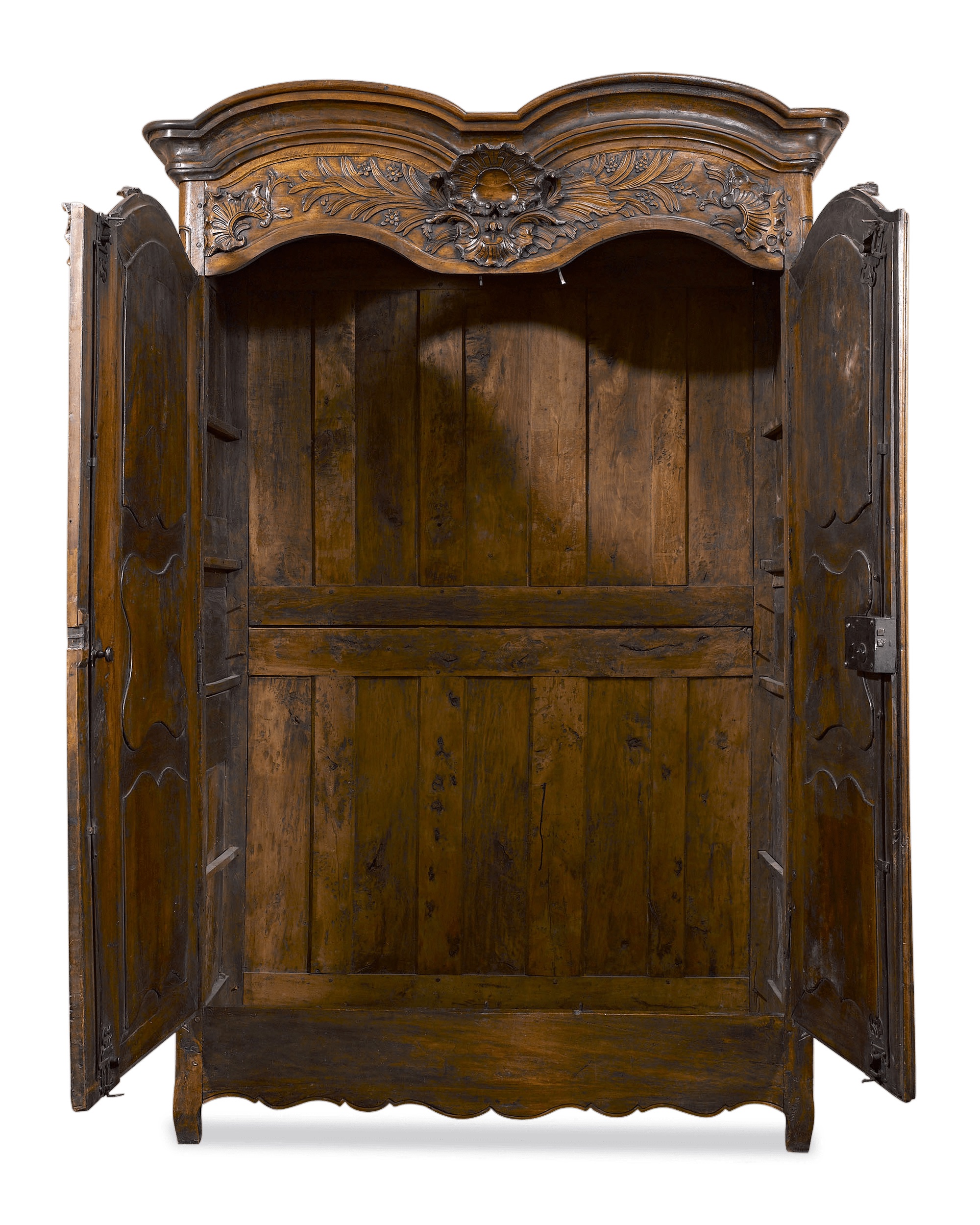 French Louis XV Period Walnut Armoire thumbnail 2