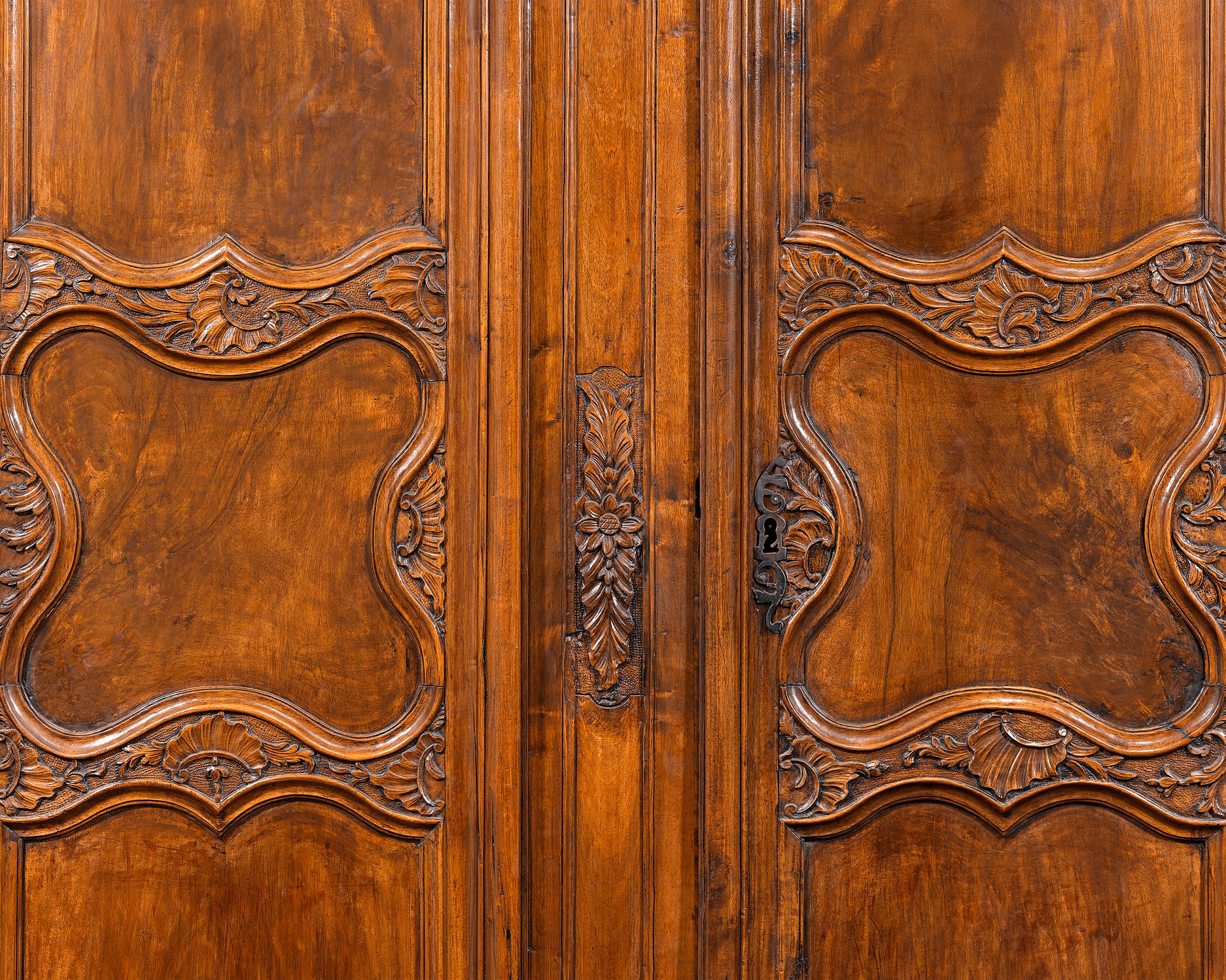 French Louis XV Period Walnut Armoire thumbnail 4