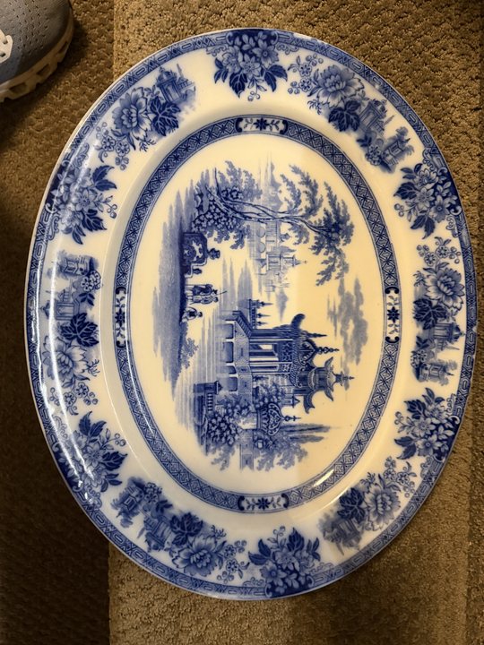 Staffordshire Blue and White Transferware Platter