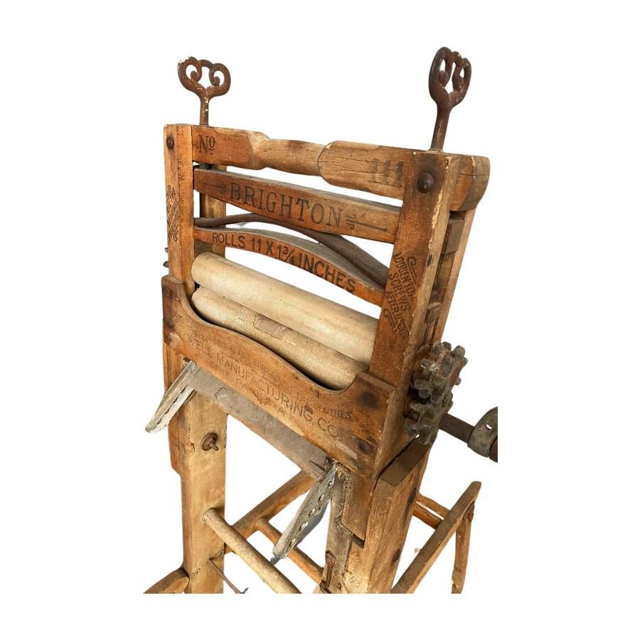Victorian Wooden Clothes Wringer thumbnail 5