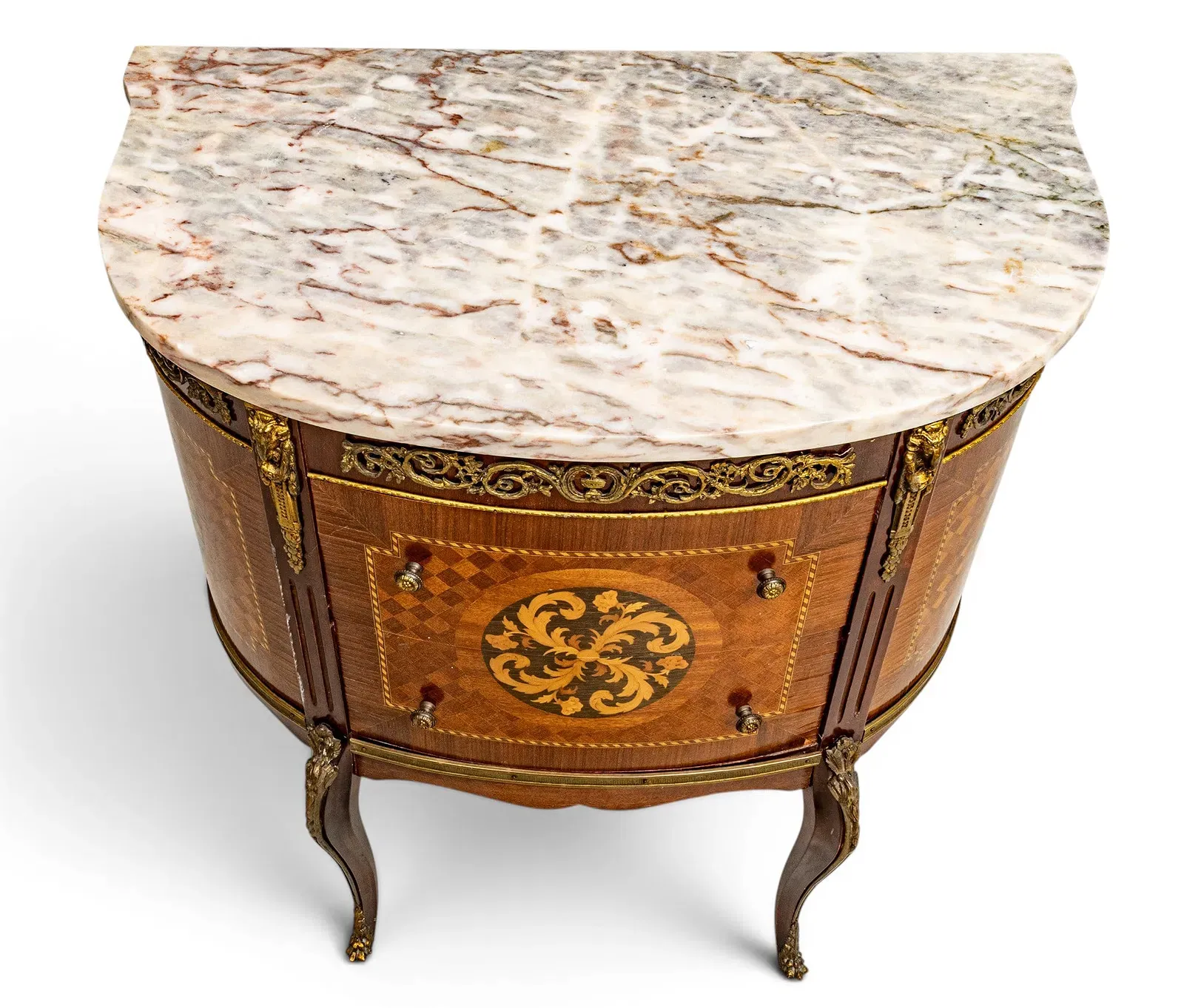 Louis XV Style Marquetry Commode thumbnail 2