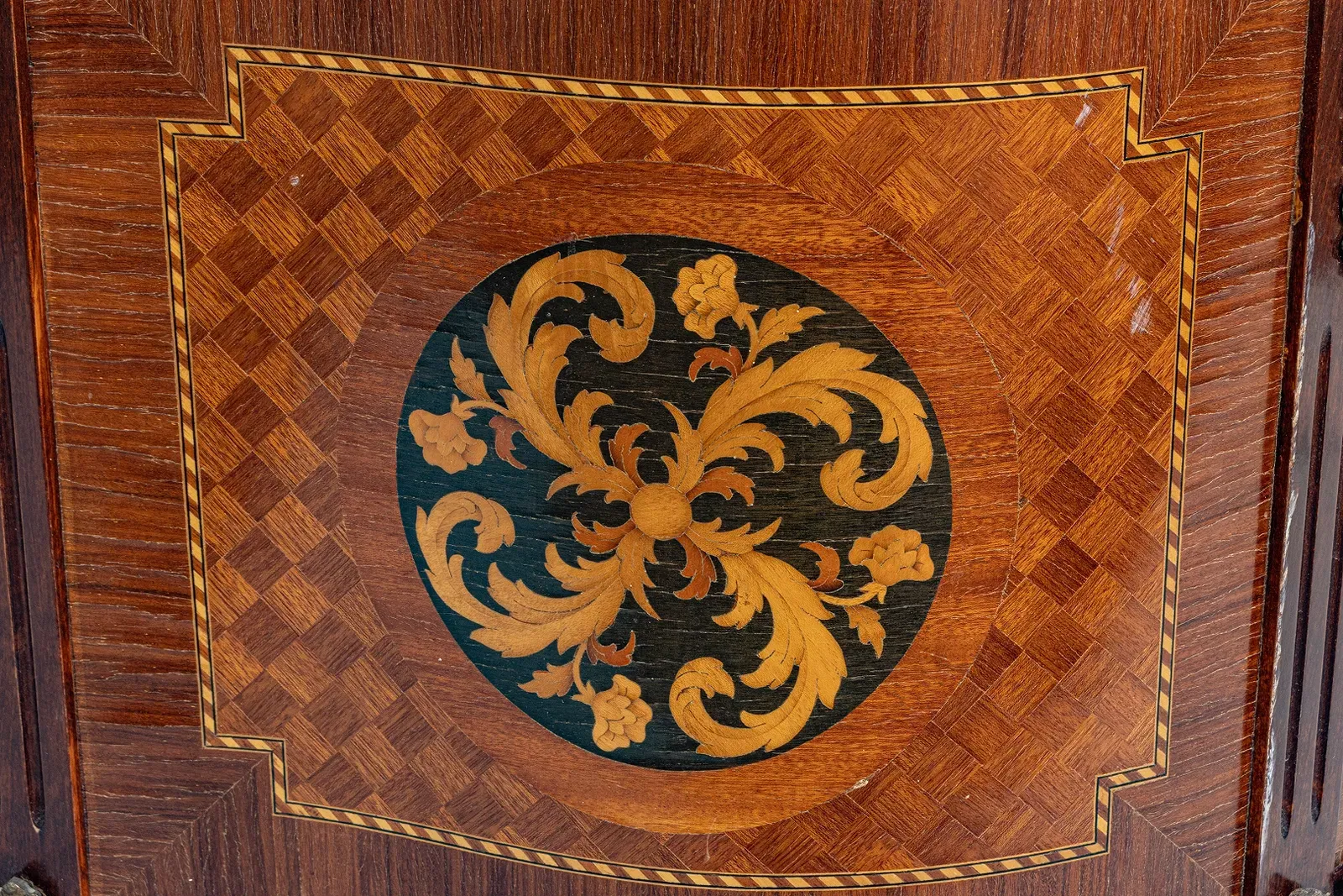 Louis XV Style Marquetry Commode thumbnail 6