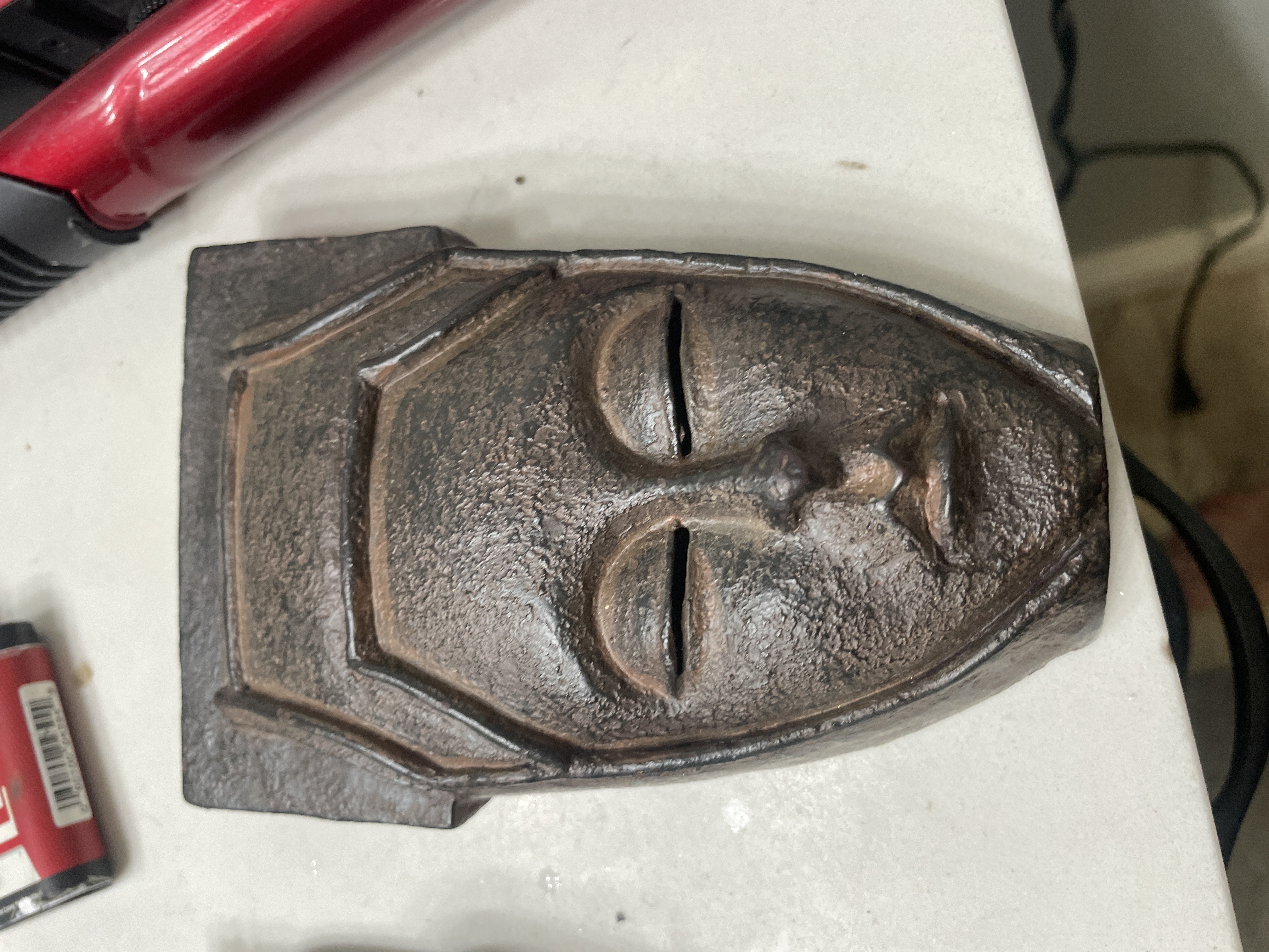 Mid-Century Modernist Bronze Wall Mask