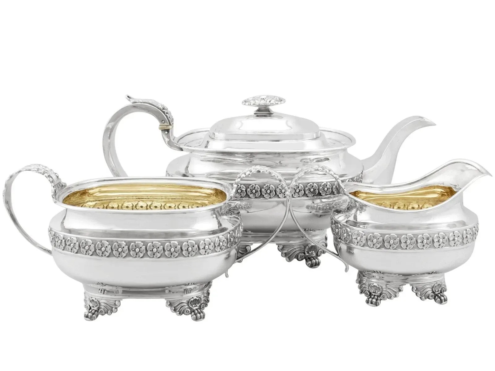 Victorian Silver-Plated Three-Piece Tea Service