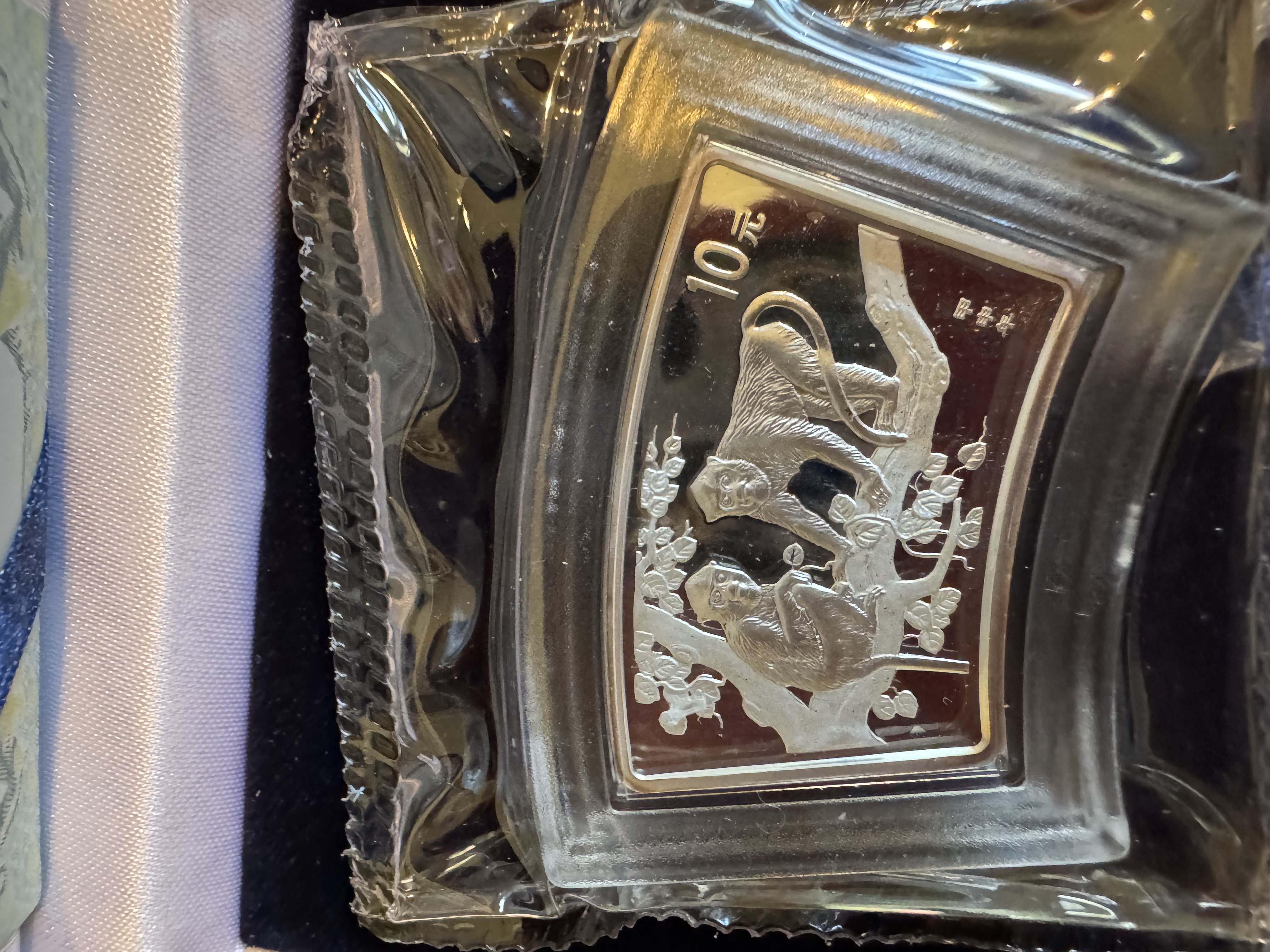 Chinese Lunar Year of the Monkey Fan-Shaped .999 Silver Proof 10 Yuan Coin