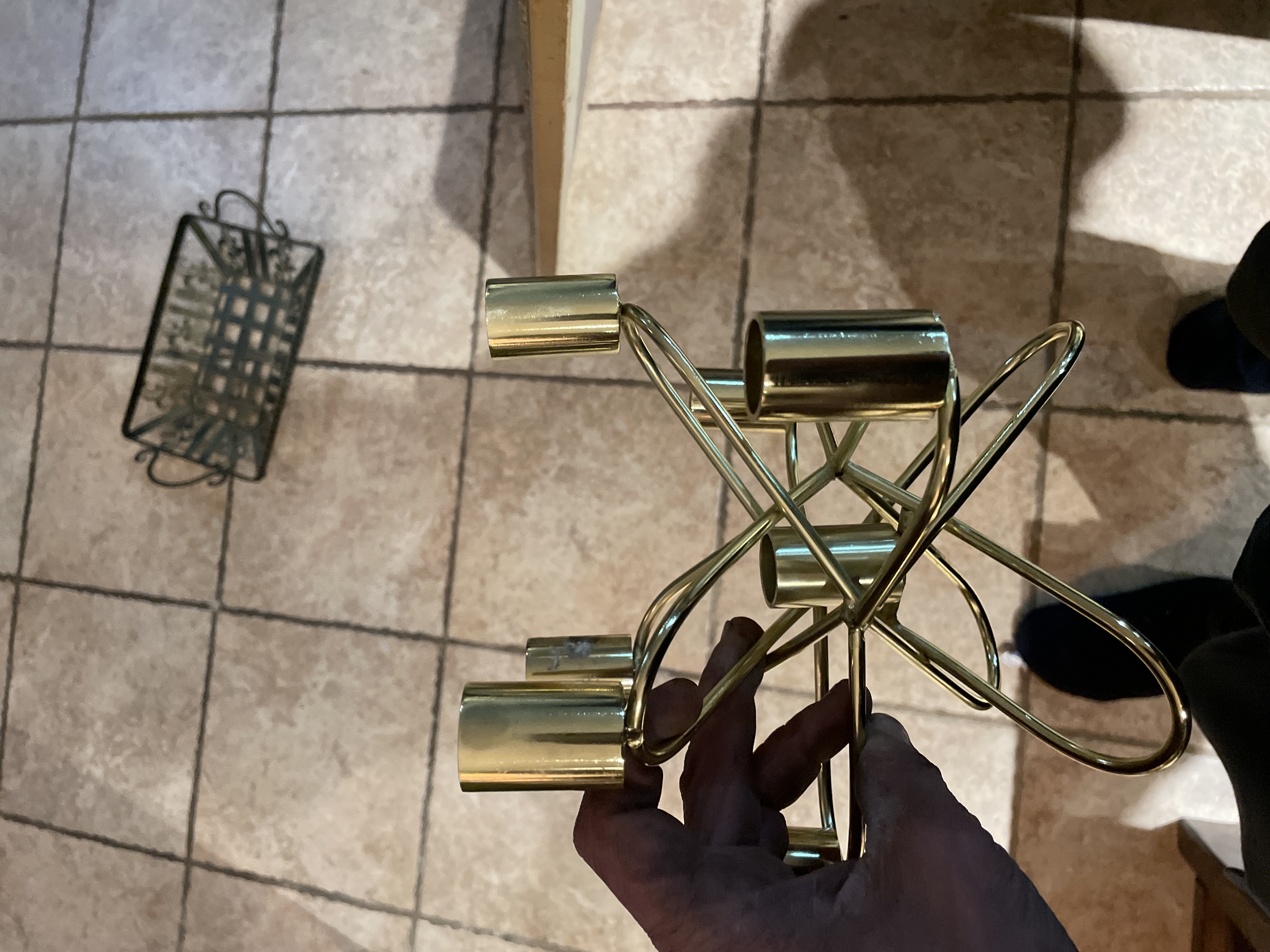 Mid-Century Modern Brass Wire Candelabrum