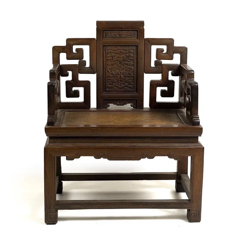 Chinese Qing Dynasty Hardwood Lowback Armchair