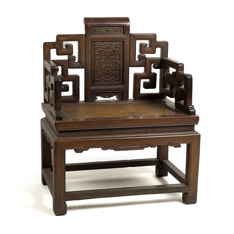 Chinese Qing Dynasty Hardwood Lowback Armchair thumbnail 2