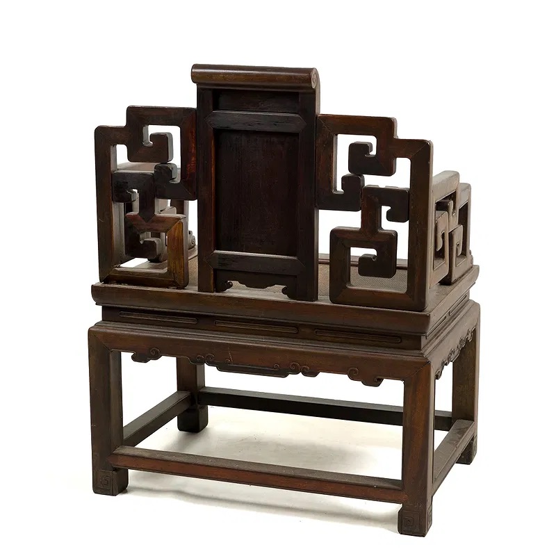 Chinese Qing Dynasty Hardwood Lowback Armchair thumbnail 4