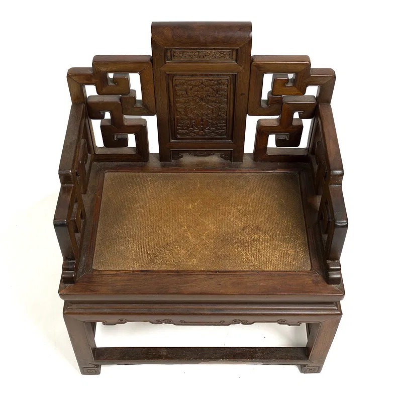Chinese Qing Dynasty Hardwood Lowback Armchair thumbnail 6