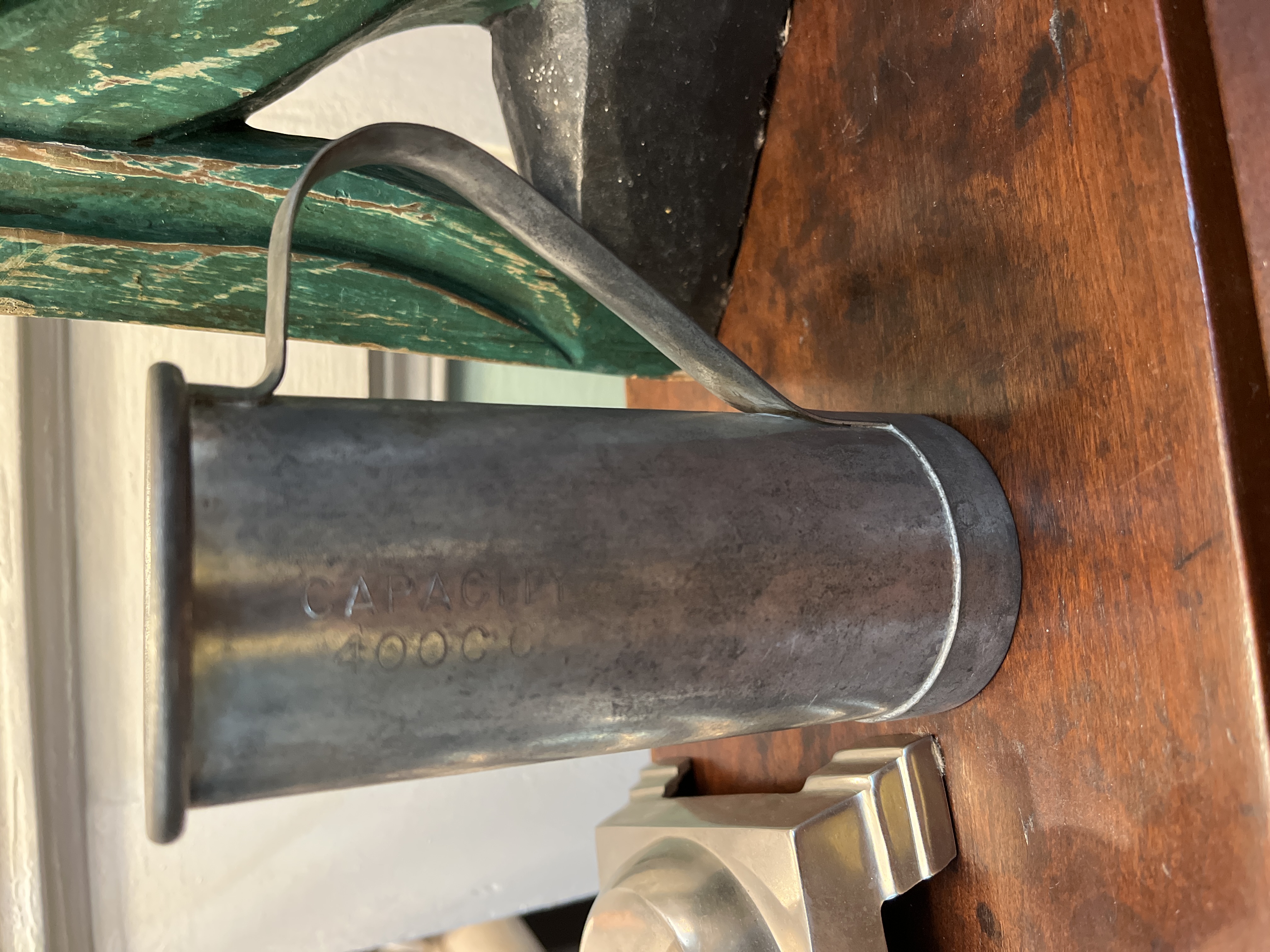 Mid-20th Century Industrial Tin Measuring Cup