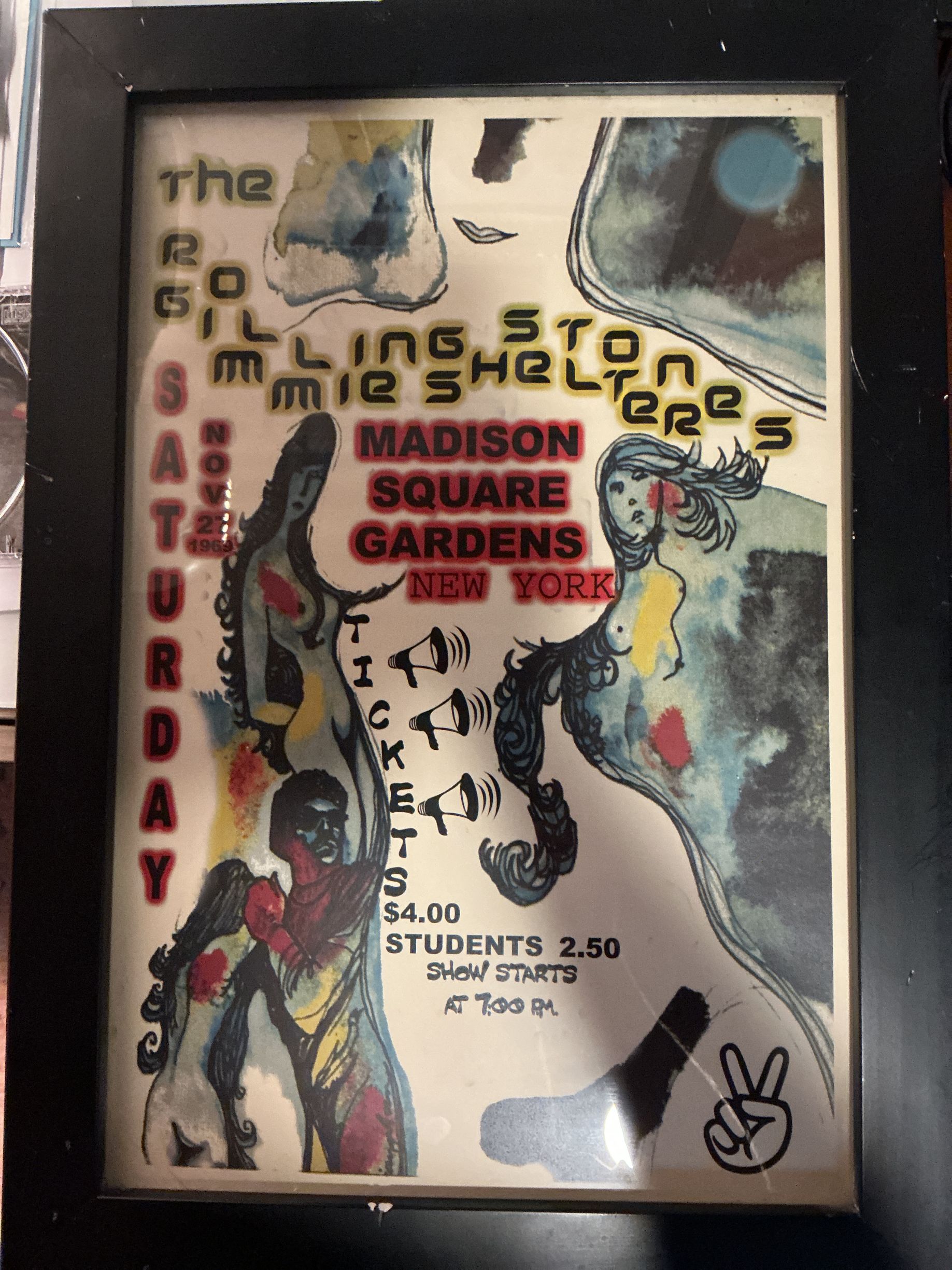 American Psychedelic Rock Concert Poster – Rolling Stones with Ike & Tina Turner, Madison Square Garden