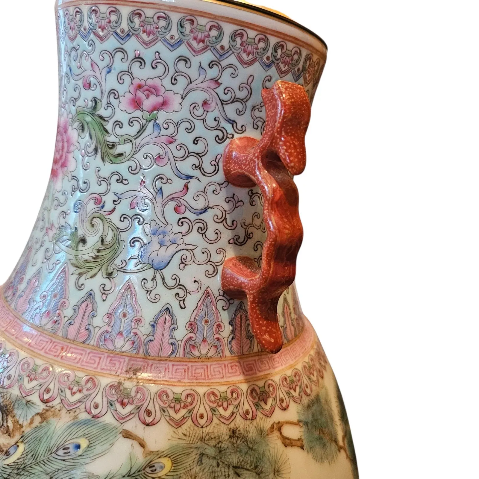 Chinese Famille Rose Style Porcelain Vase Table Lamp thumbnail 9