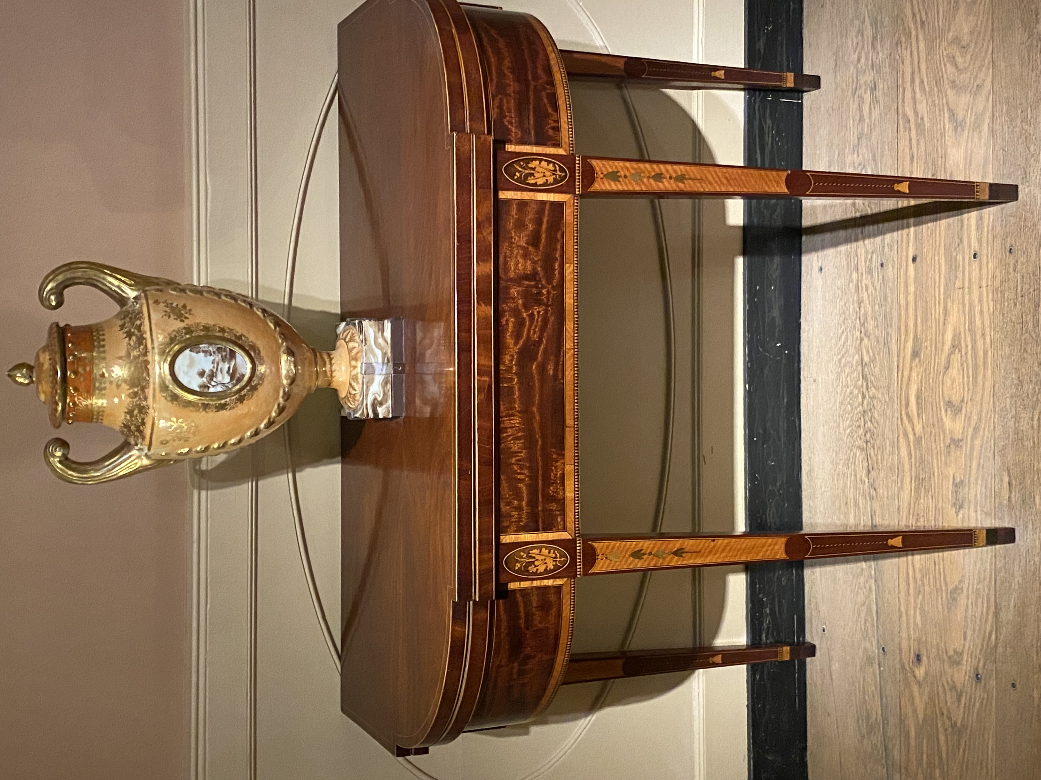 American Federal Period Mahogany and Satinwood Inlaid Card Table