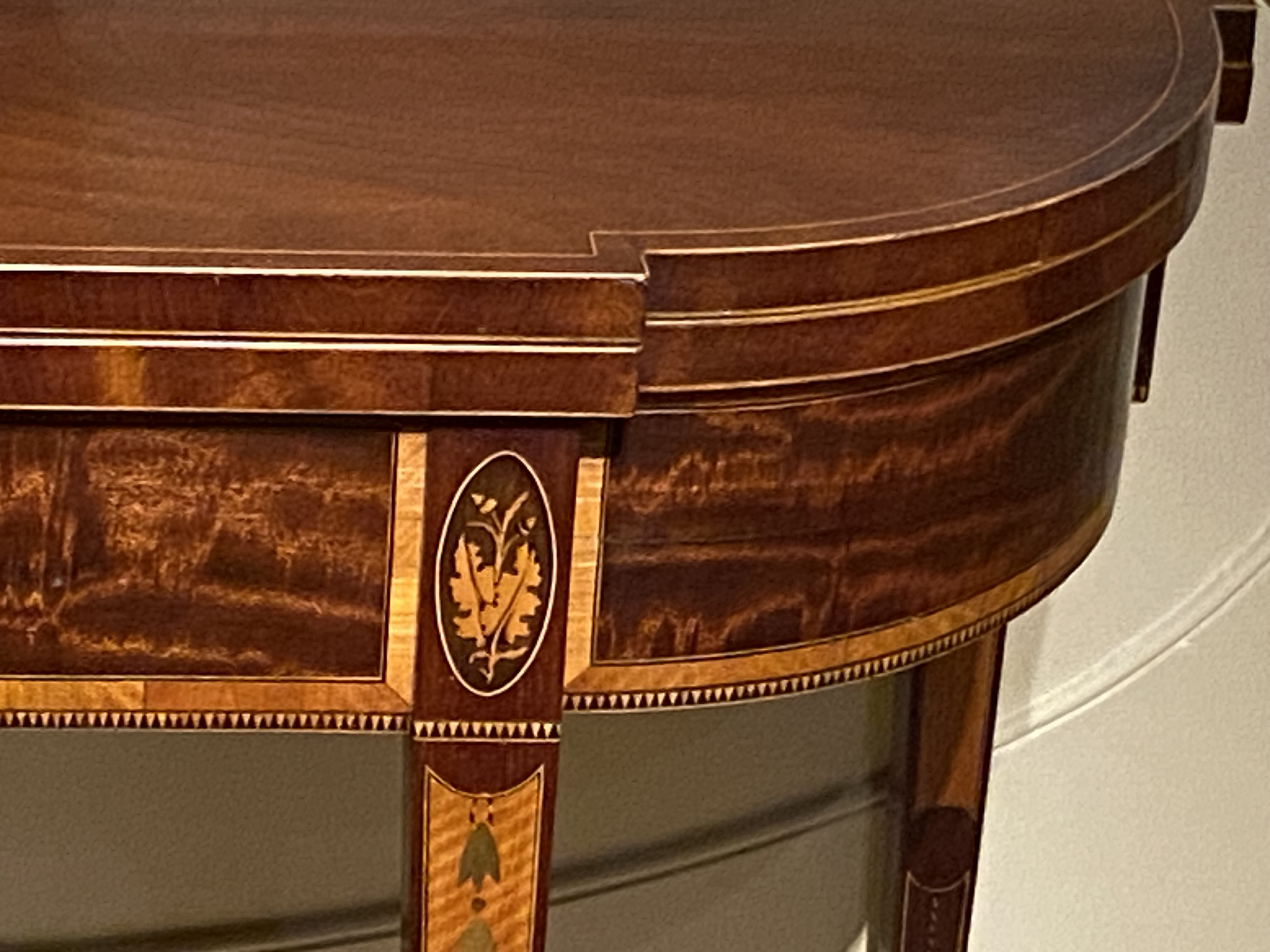 American Federal Period Mahogany and Satinwood Inlaid Card Table thumbnail 4