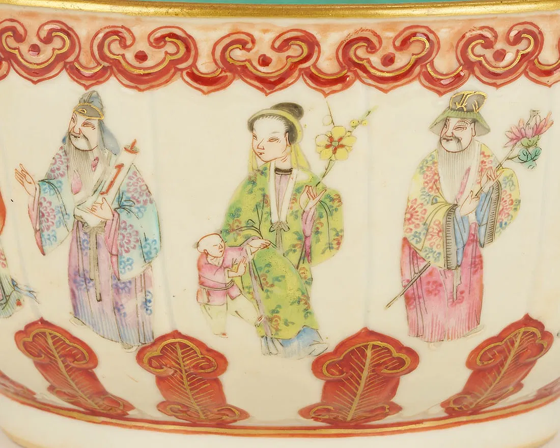 Chinese Famille Rose 'Eight Immortals' Bowl thumbnail 3