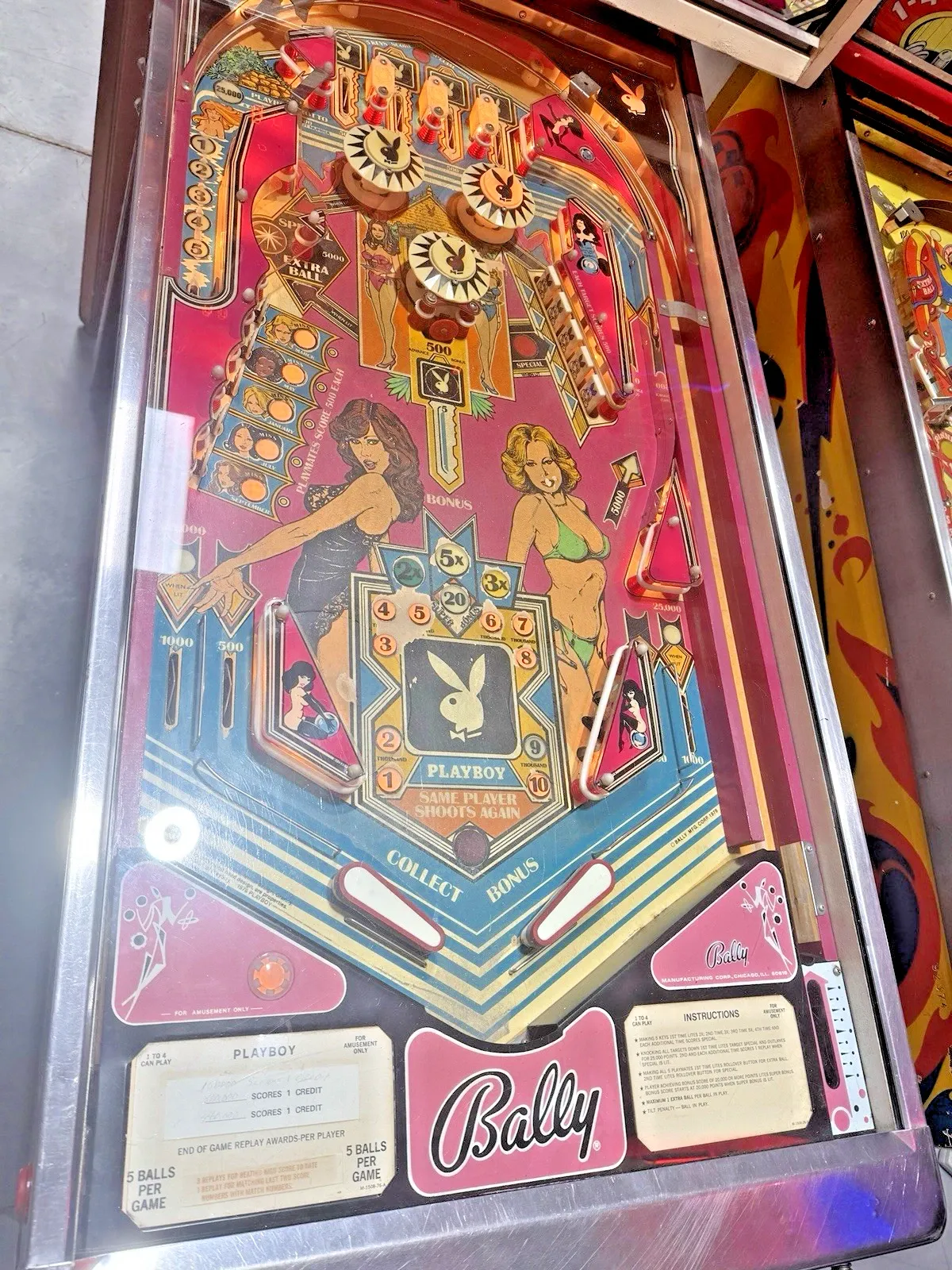 American Late 1970s Bally Playboy Solid-State Pinball Machine thumbnail 3