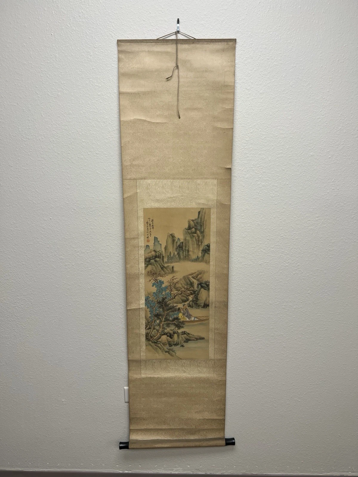 Chinese Late Qing Period Landscape Hanging Scroll Painting