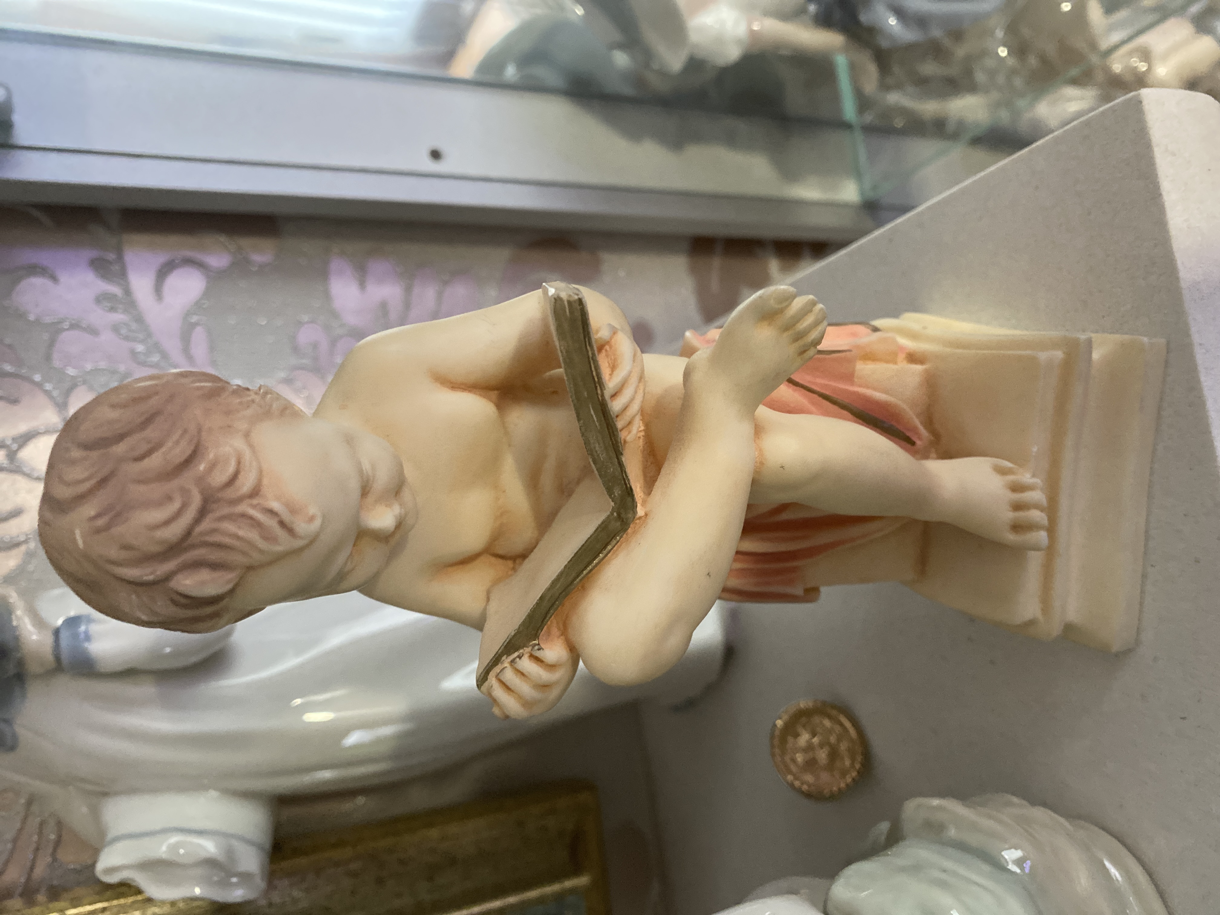 Classical Style Decorative Figurine of a Reading Child