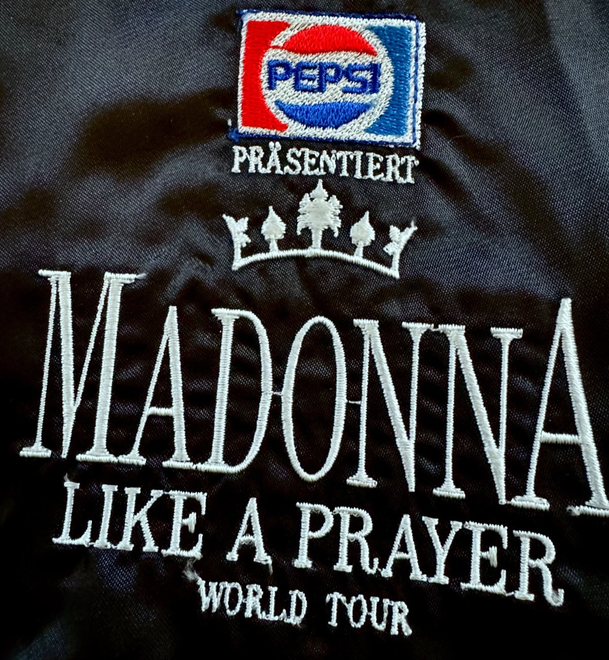 Late 20th Century Madonna 'Like a Prayer' World Tour Promotional Satin Bomber Jacket