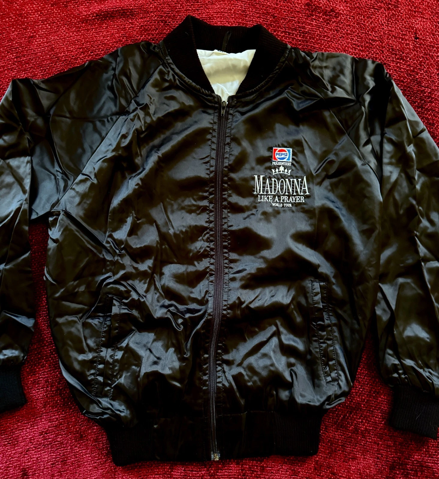 Late 20th Century Madonna 'Like a Prayer' World Tour Promotional Satin Bomber Jacket thumbnail 8