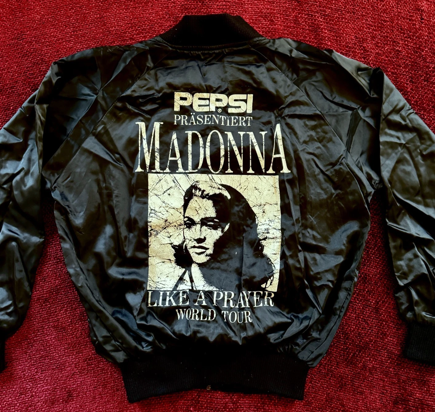 Late 20th Century Madonna 'Like a Prayer' World Tour Promotional Satin Bomber Jacket thumbnail 10