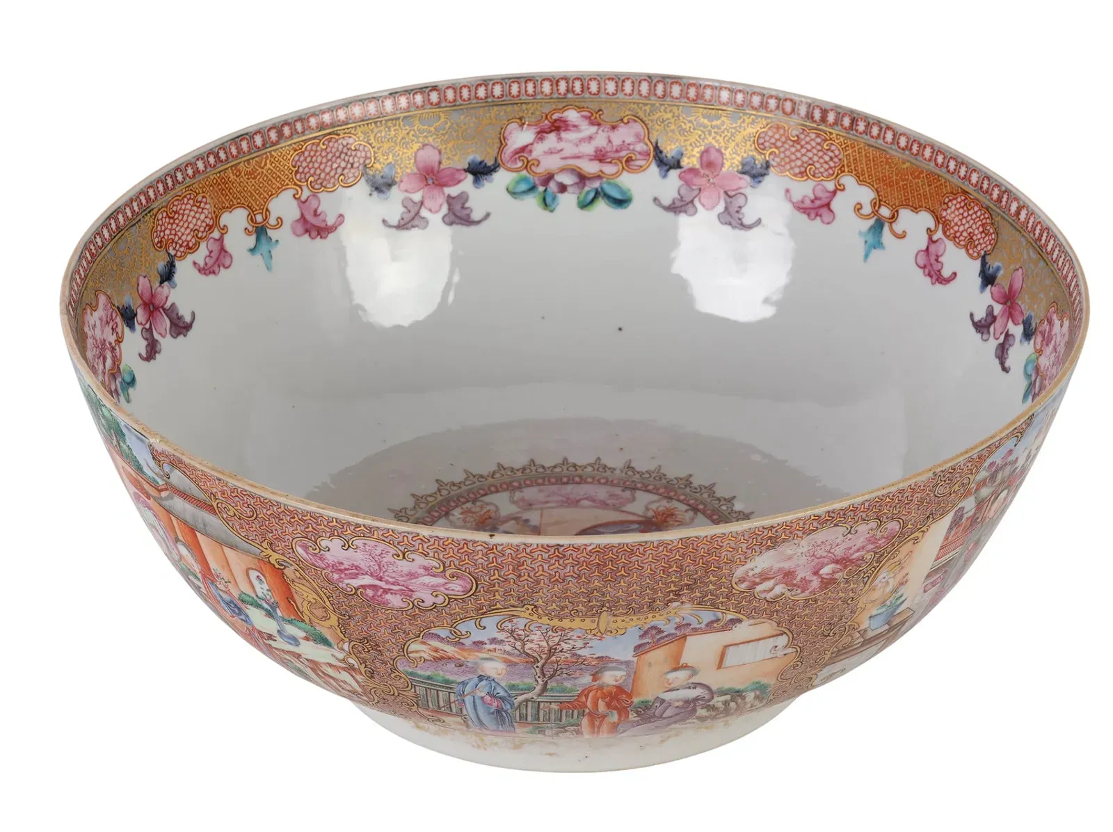 Qing Style Famille Rose Porcelain Punch Bowl thumbnail 2