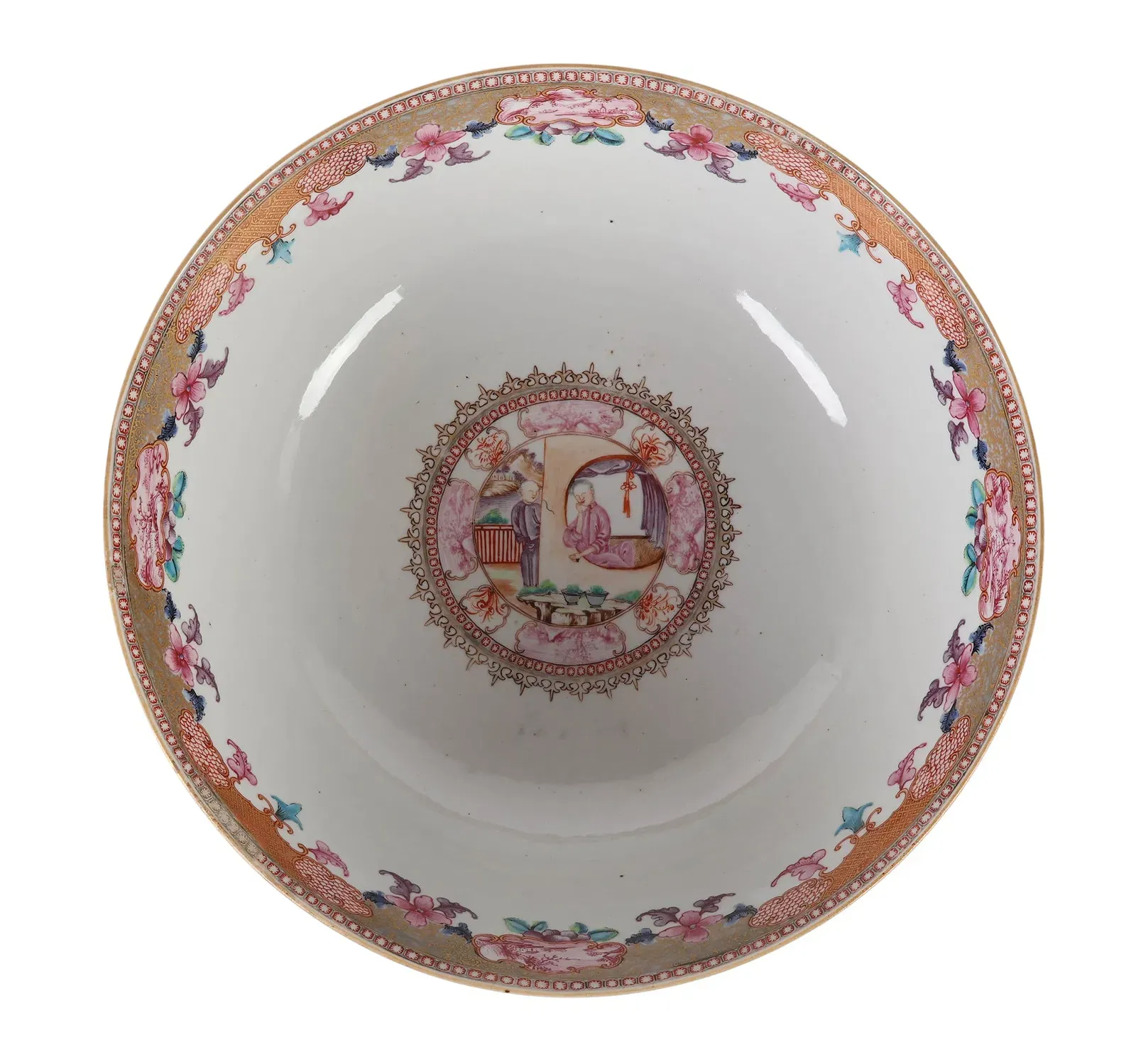 Qing Style Famille Rose Porcelain Punch Bowl thumbnail 4