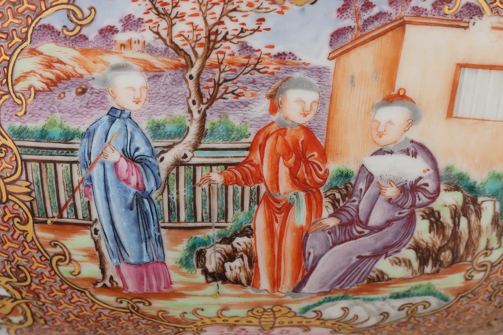 Qing Style Famille Rose Porcelain Punch Bowl thumbnail 6