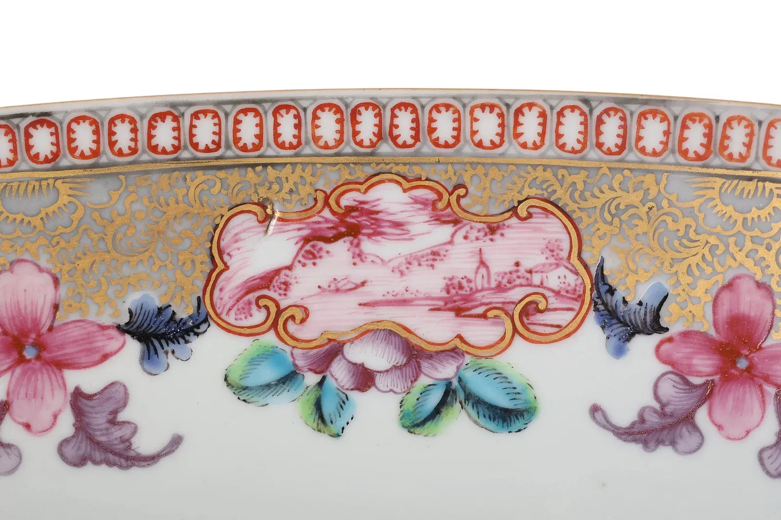 Qing Style Famille Rose Porcelain Punch Bowl thumbnail 7