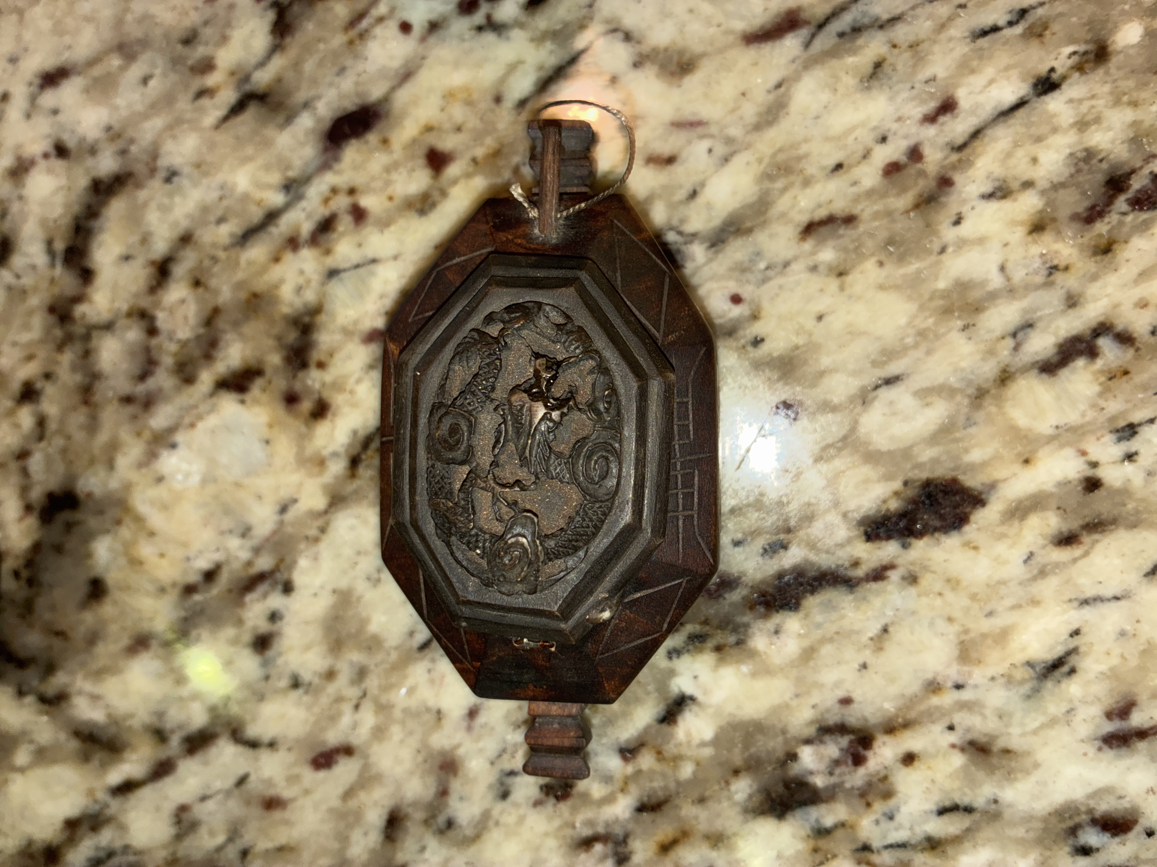 Chinese Qing Period Carved Wood Toggle with Dragon Motif