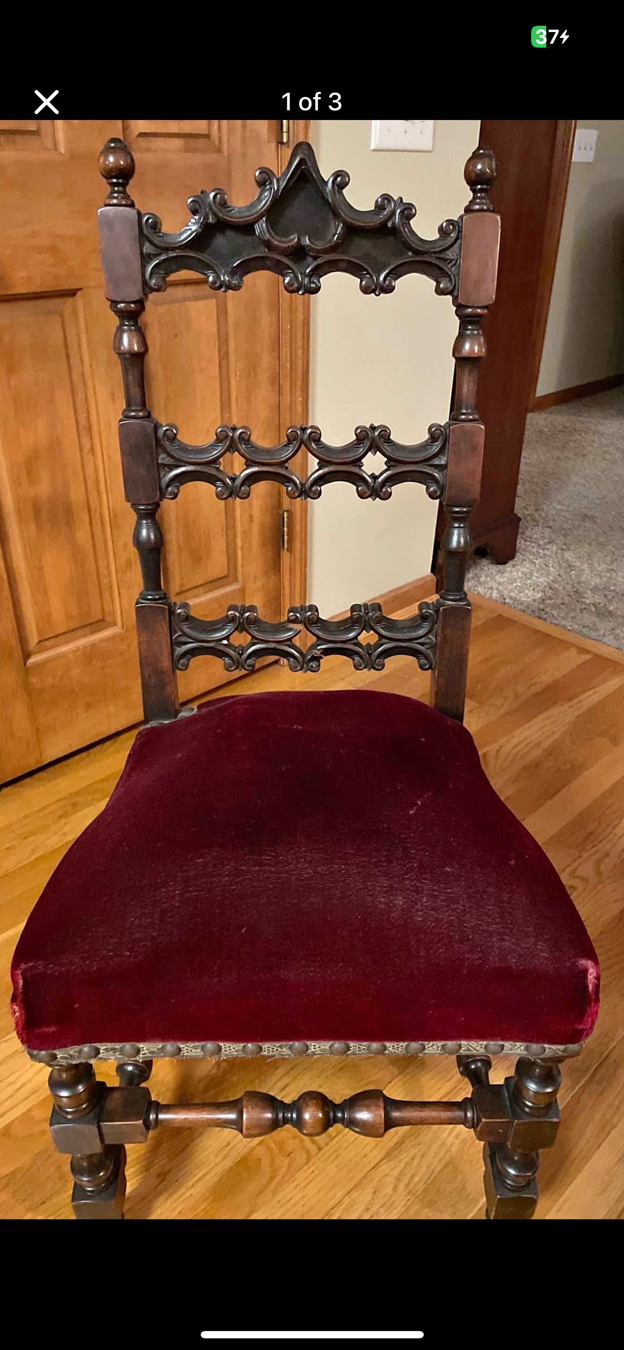Victorian Gothic Revival Walnut Side Chair