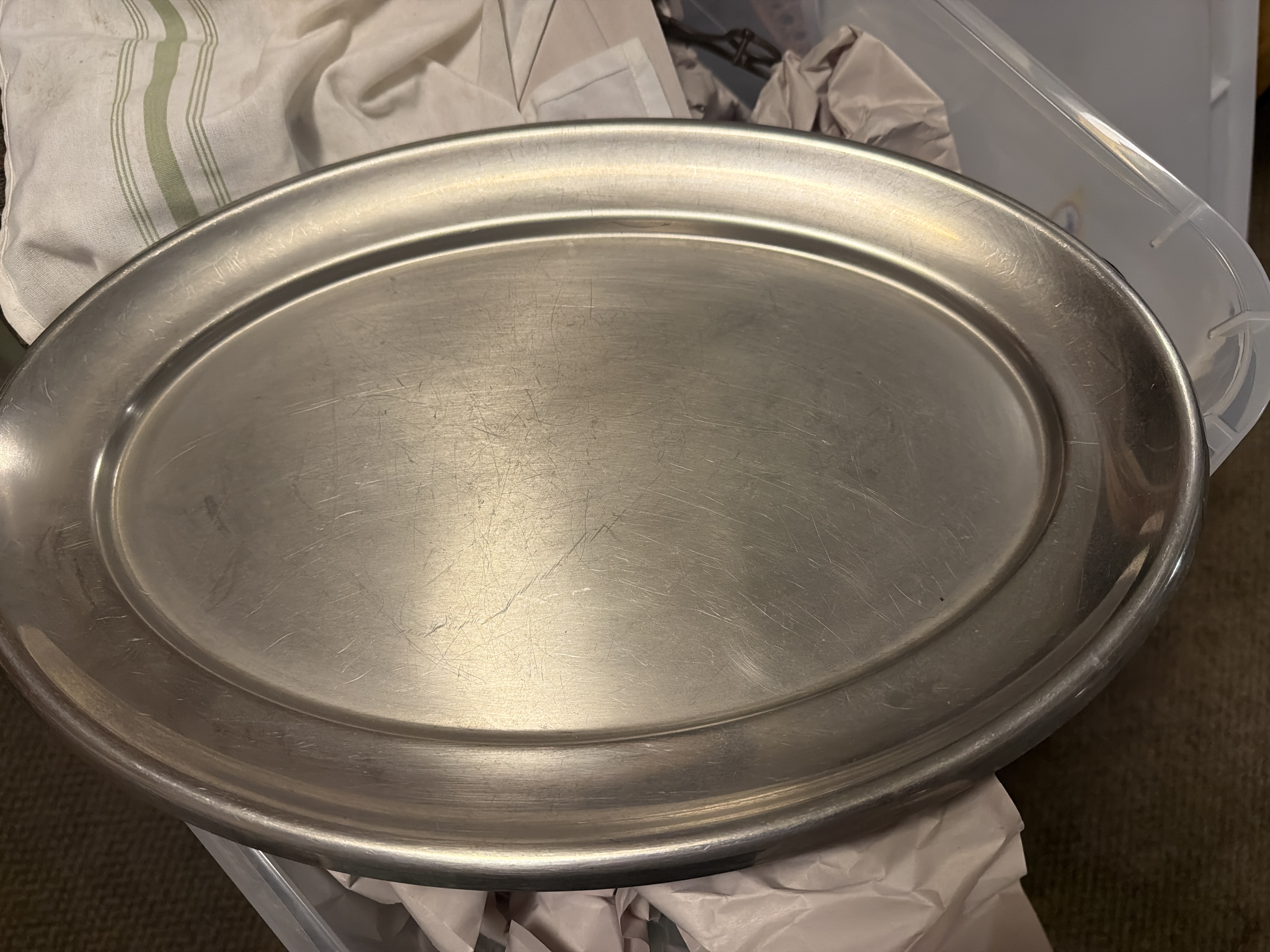 Mid-Century to Modern Utilitarian Oval Serving Platter