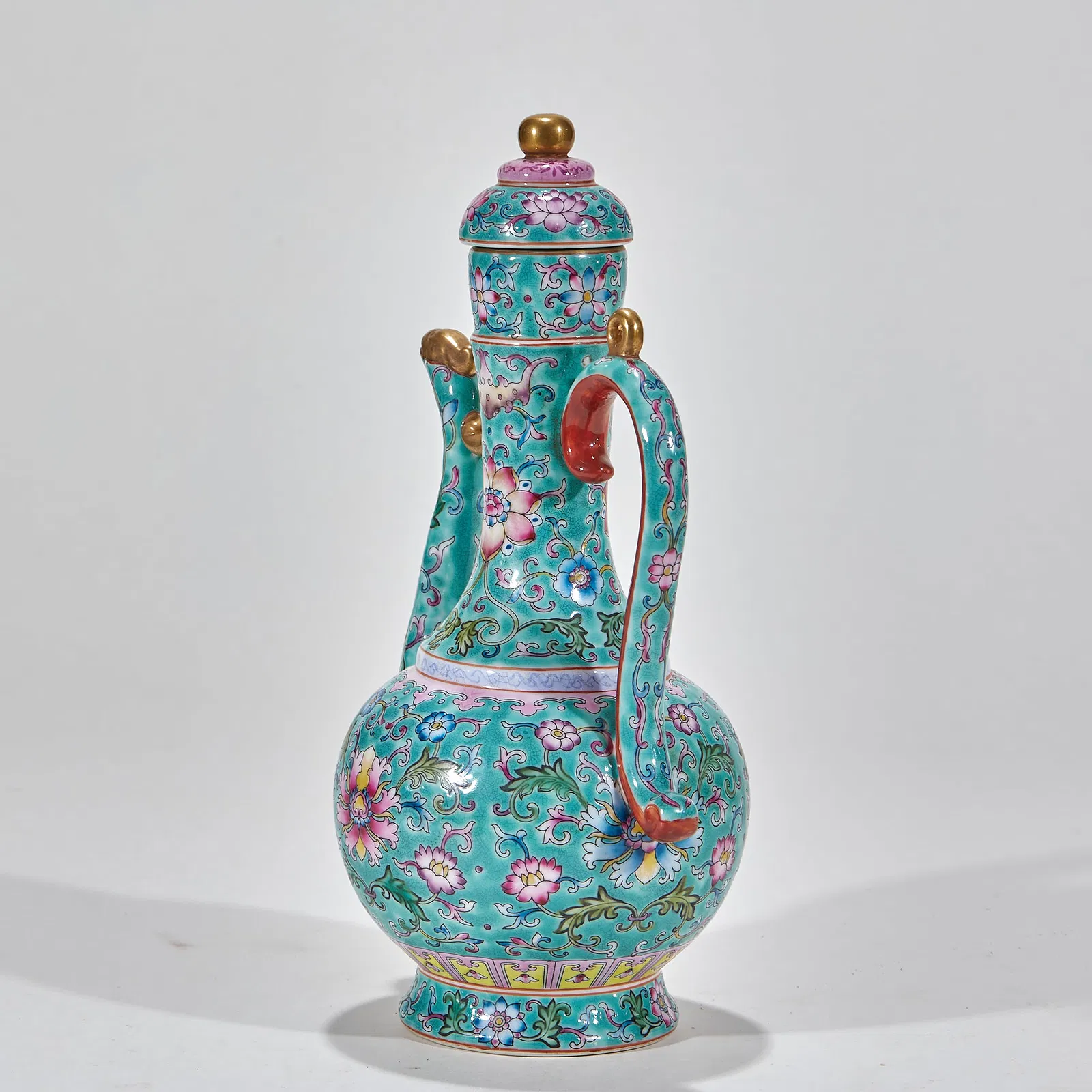 Chinese Famille Rose Turquoise-Ground Ewer thumbnail 8