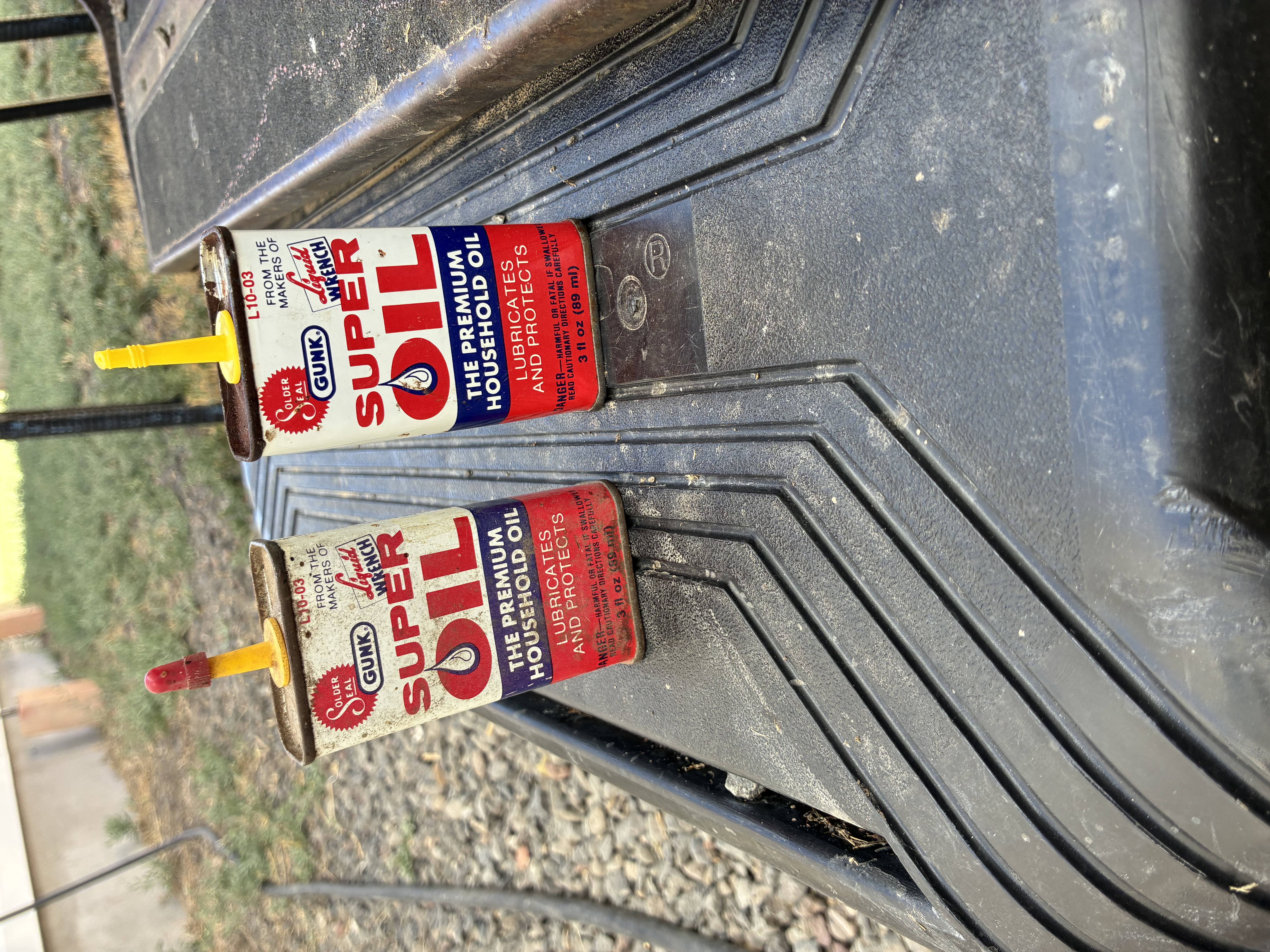 Mid-20th Century American Gunk Super Oil Tin Cans