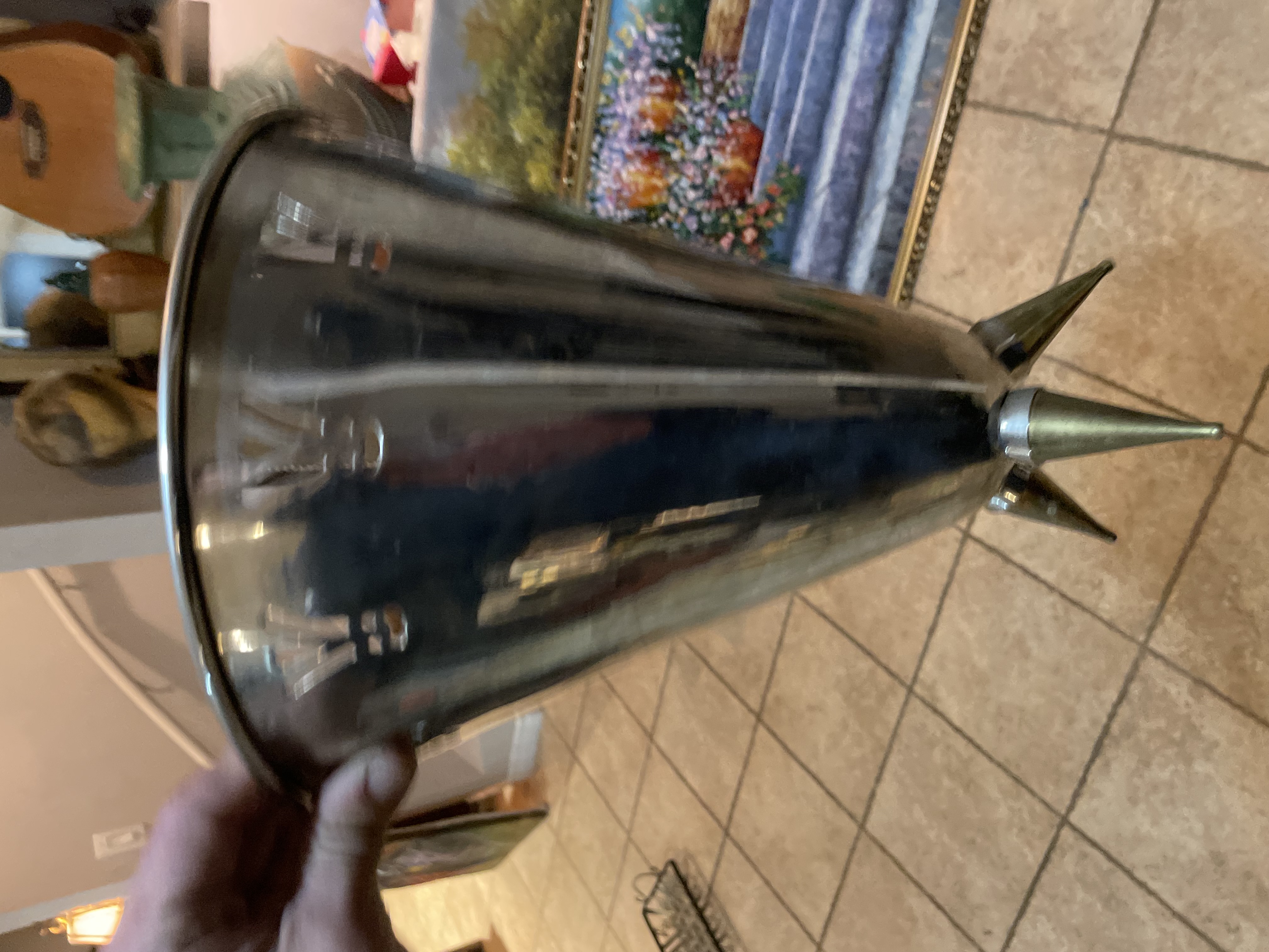 Mid-Century Modern Chrome and Brass Rocket Vase thumbnail 3
