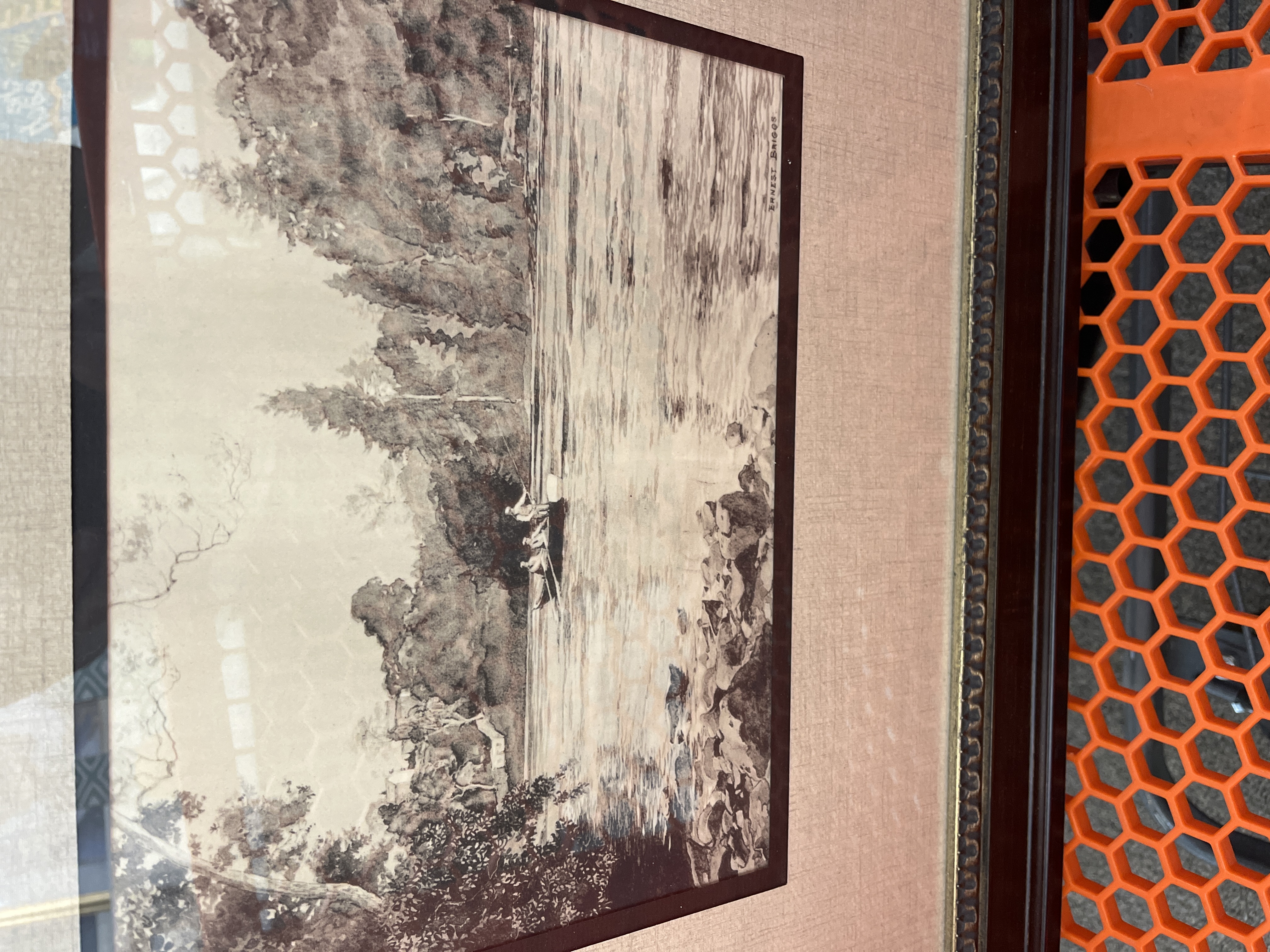 American Tonalist Riverscape Sepia Print by Ernest Briggs