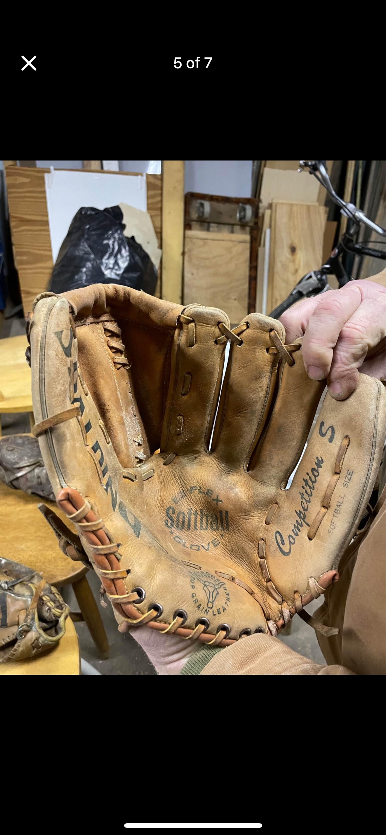 Vintage Apex Leather Softball Glove
